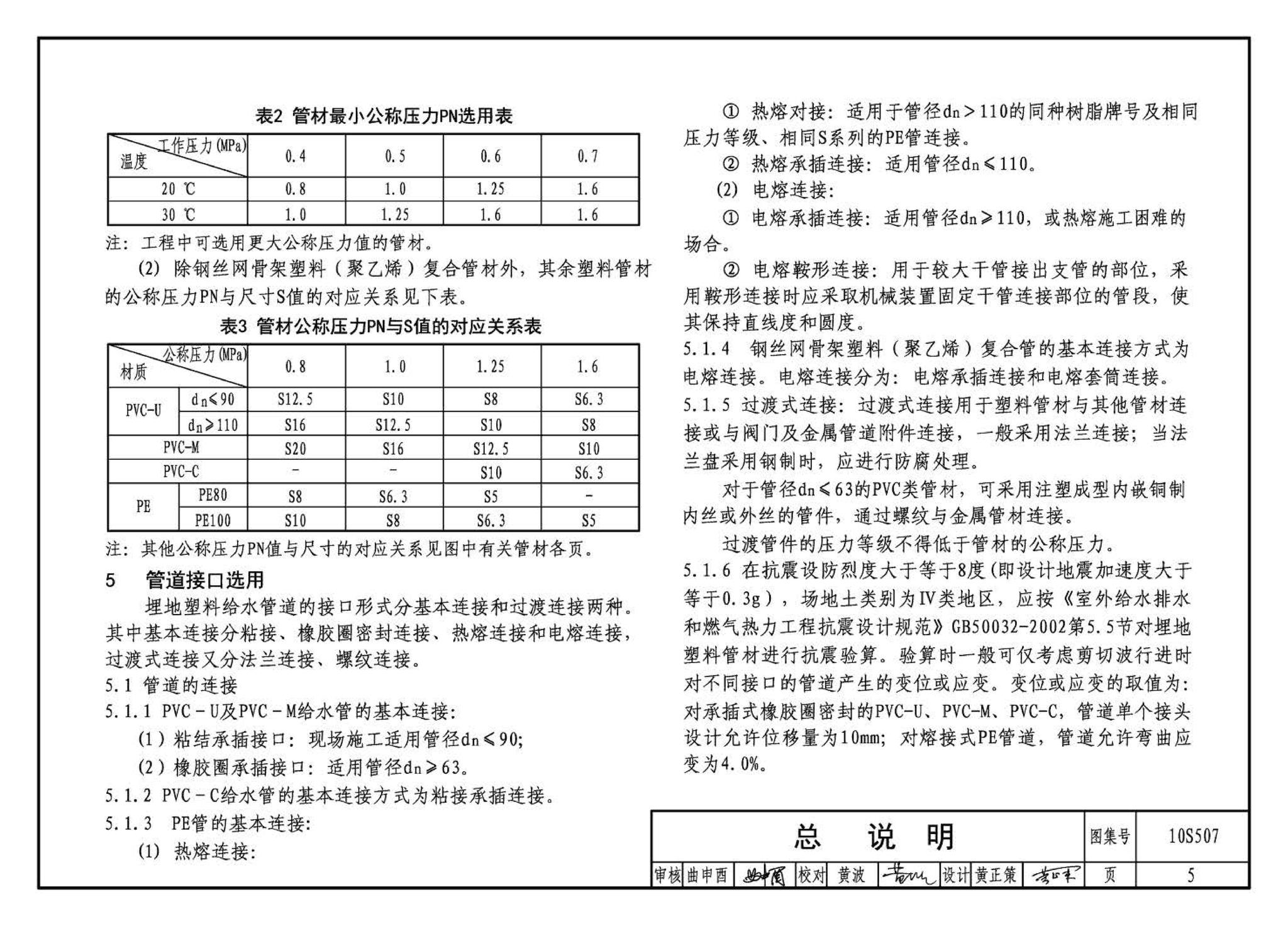 10S507--建筑小区埋地塑料给水管道施工