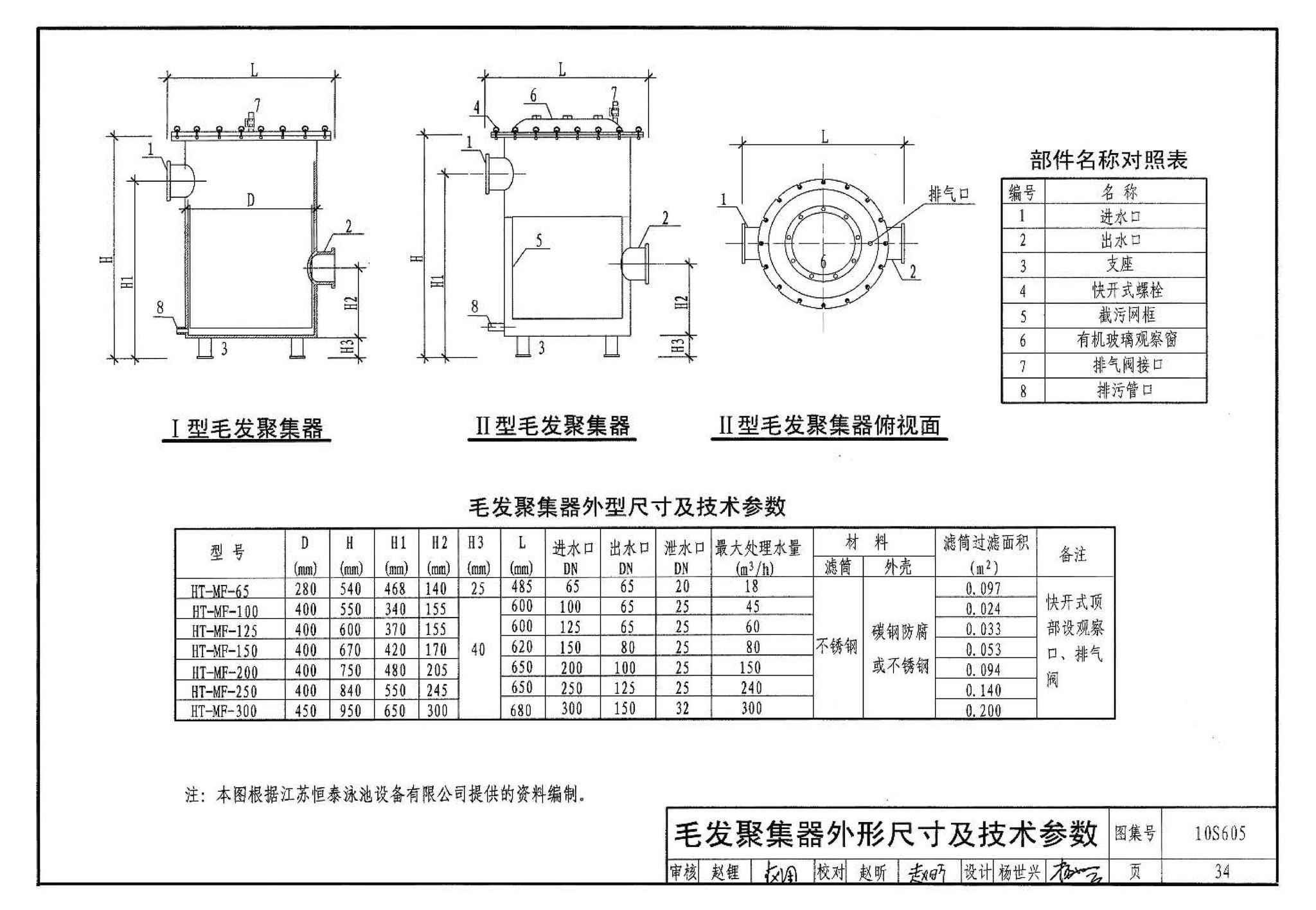 10S605--游泳池设计及附件安装