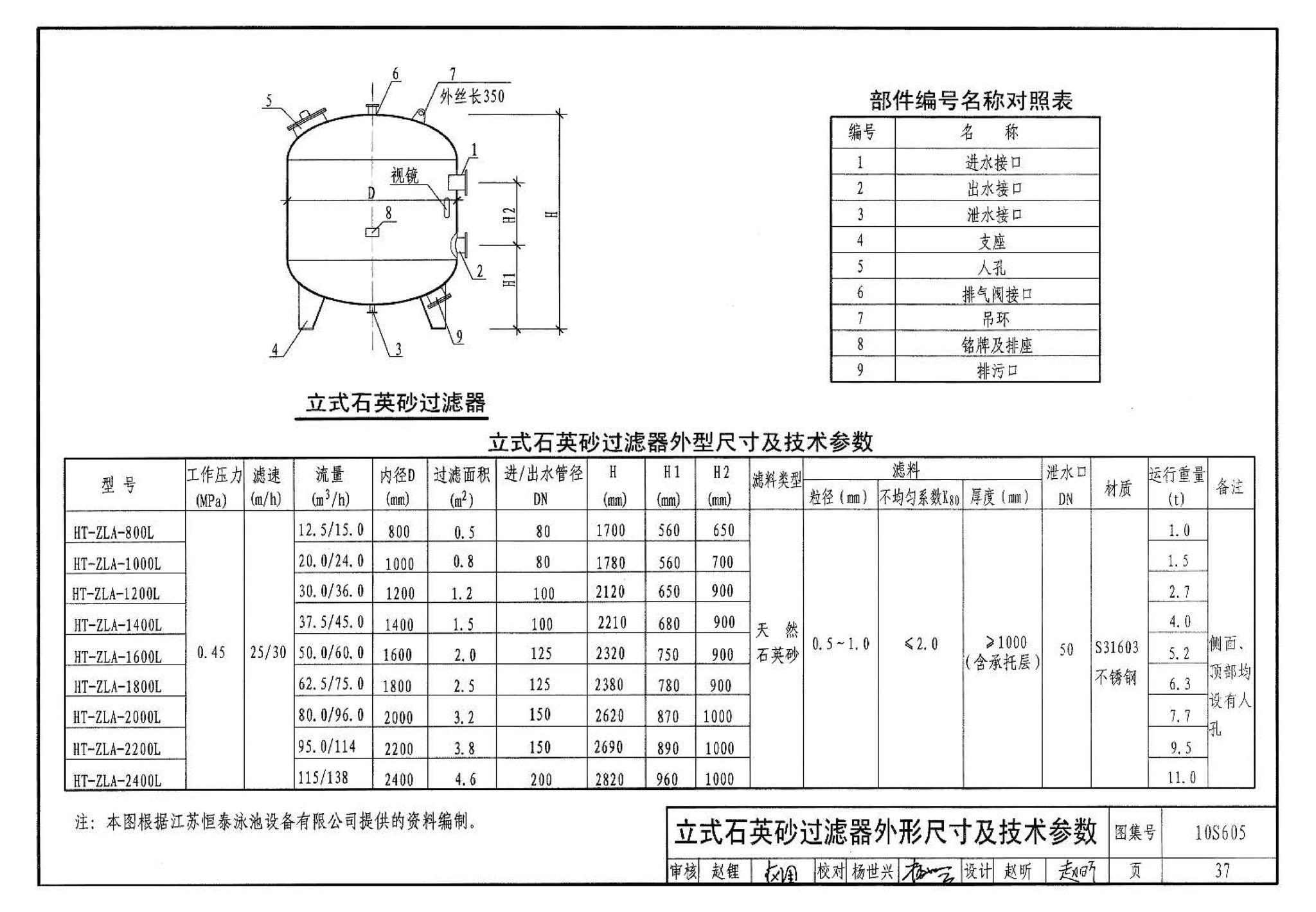 10S605--游泳池设计及附件安装