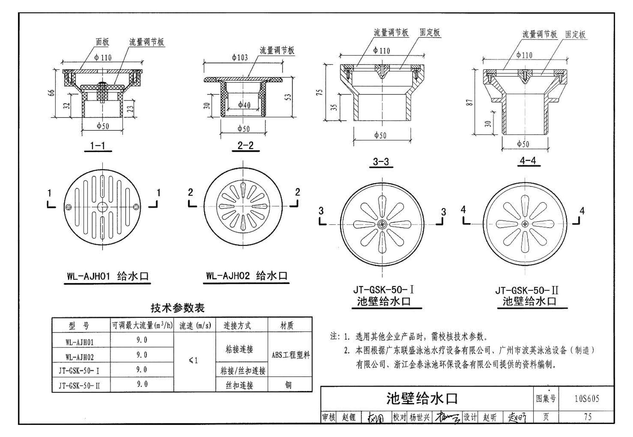 10S605--游泳池设计及附件安装