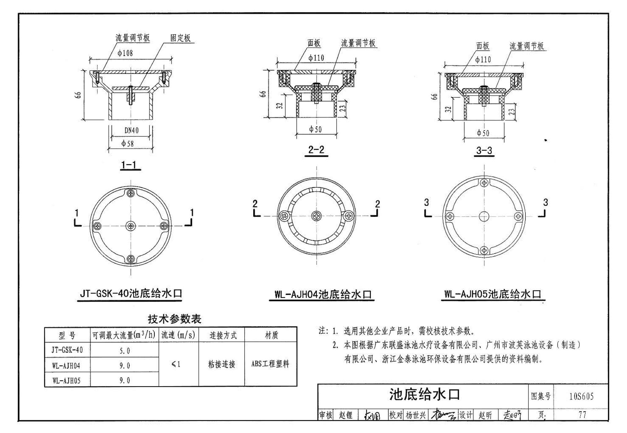 10S605--游泳池设计及附件安装