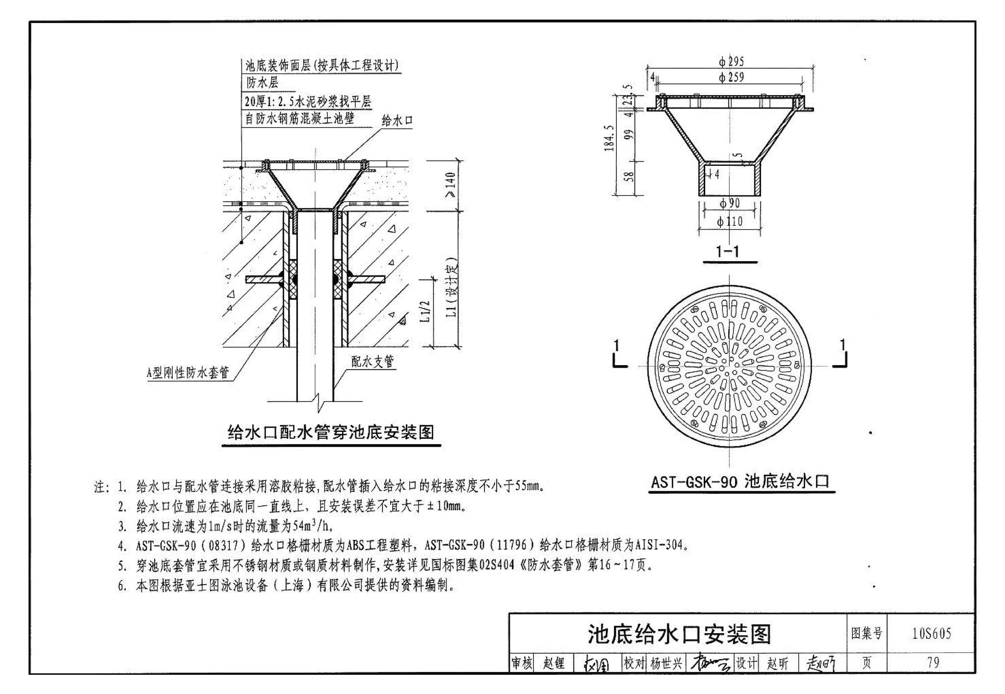 10S605--游泳池设计及附件安装