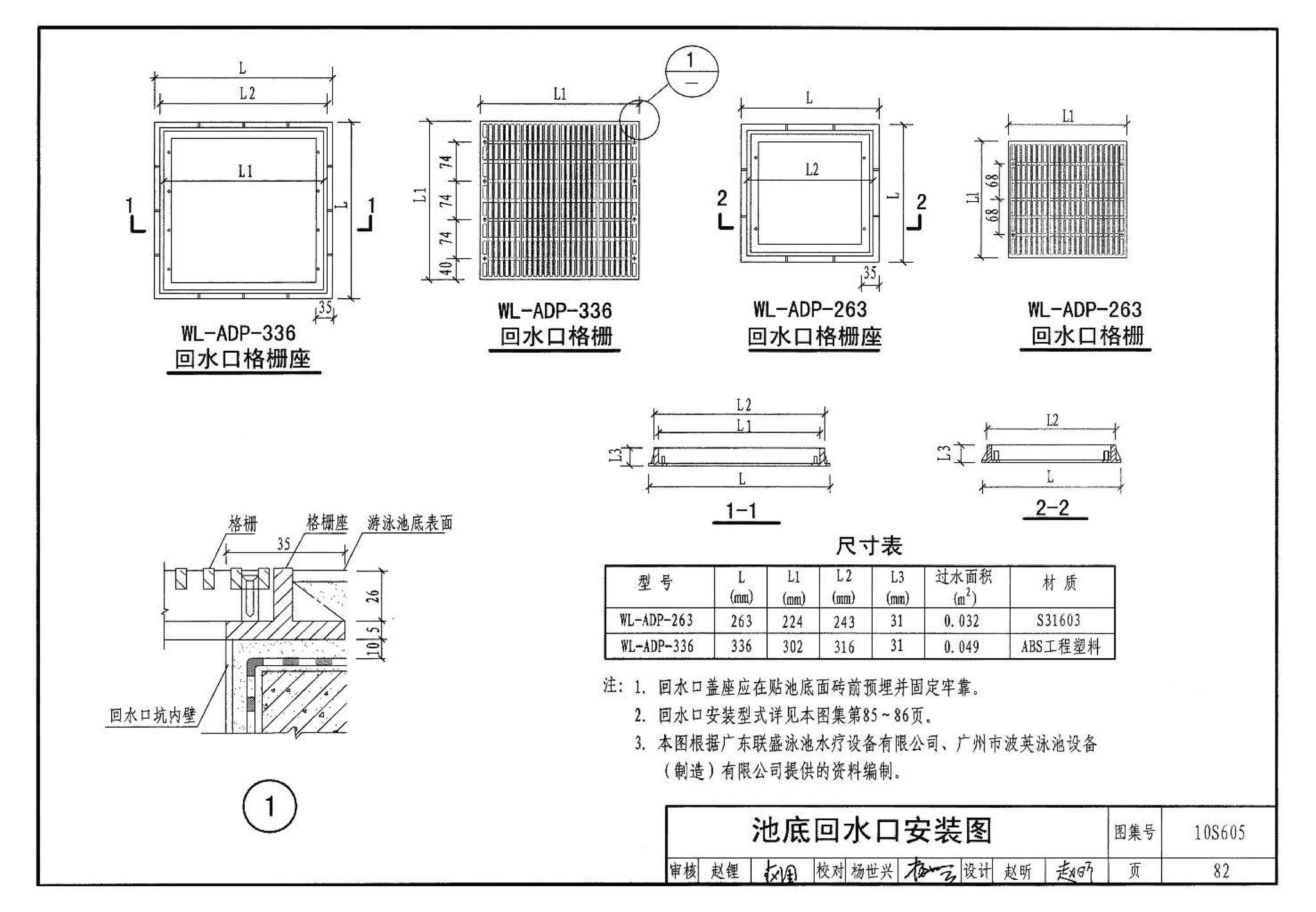 10S605--游泳池设计及附件安装