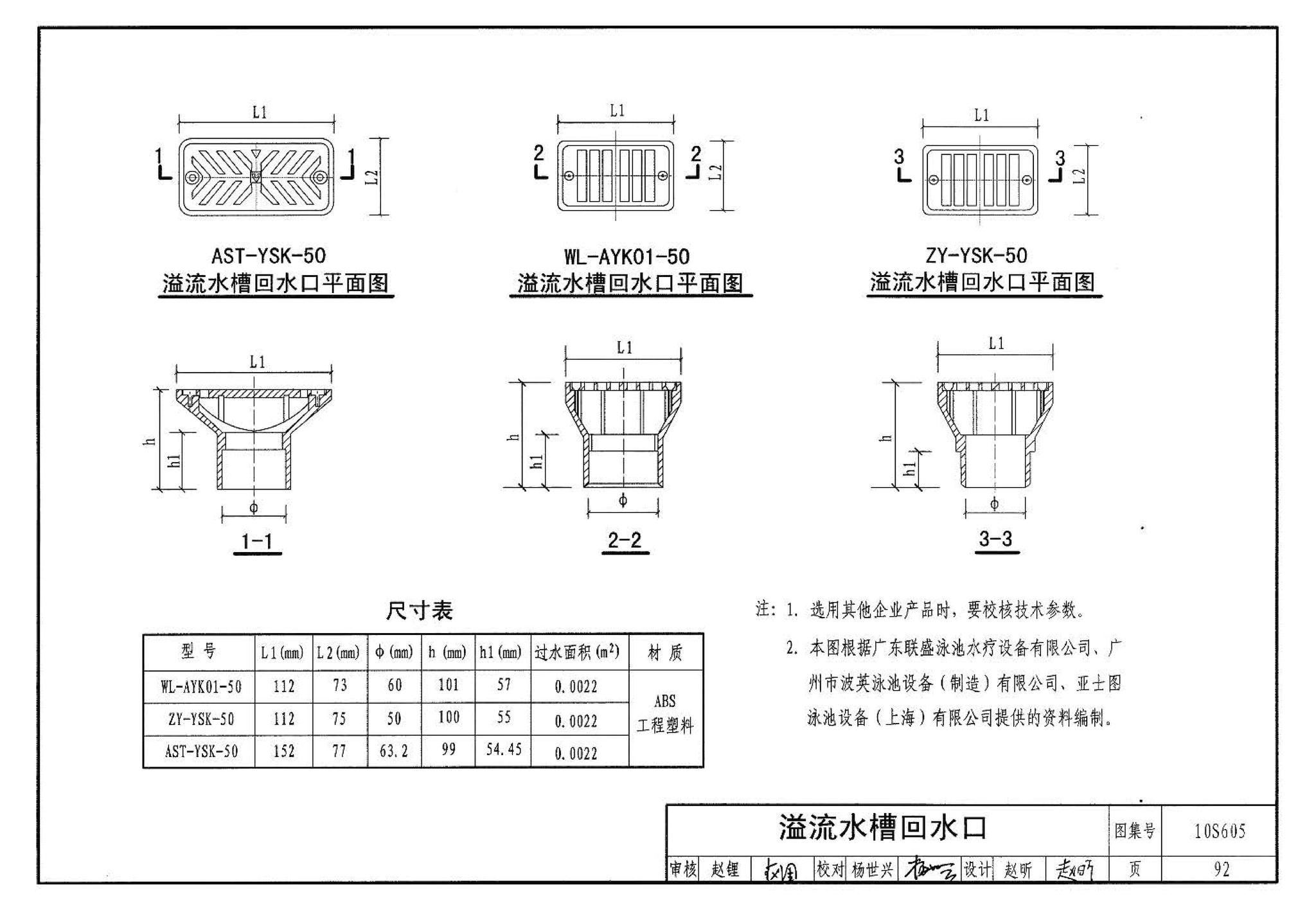 10S605--游泳池设计及附件安装