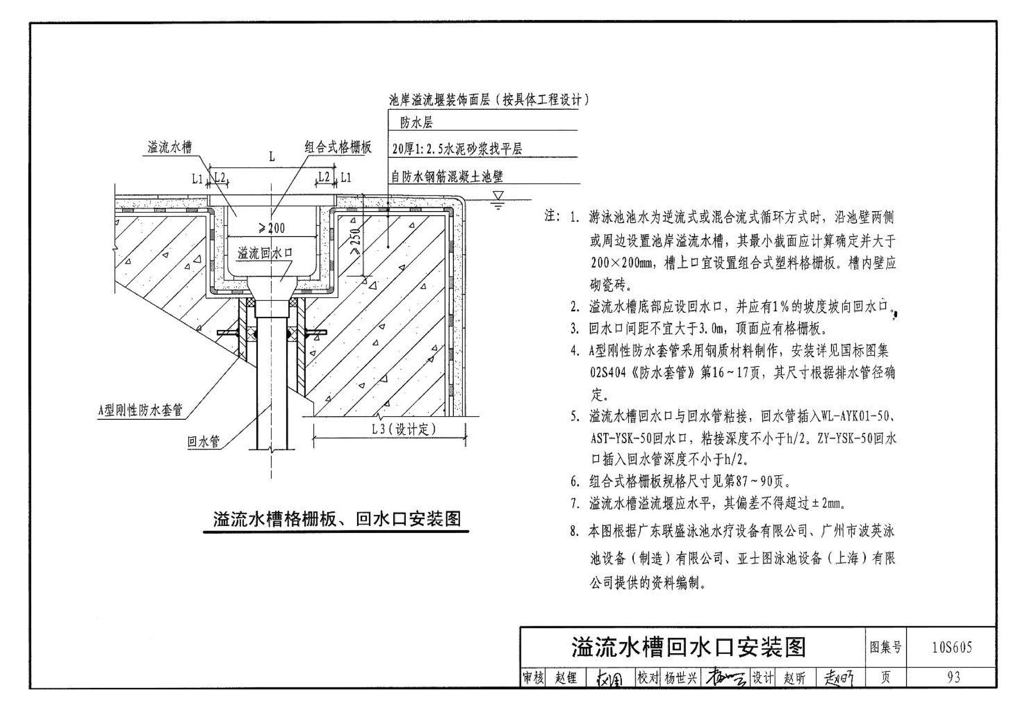 10S605--游泳池设计及附件安装