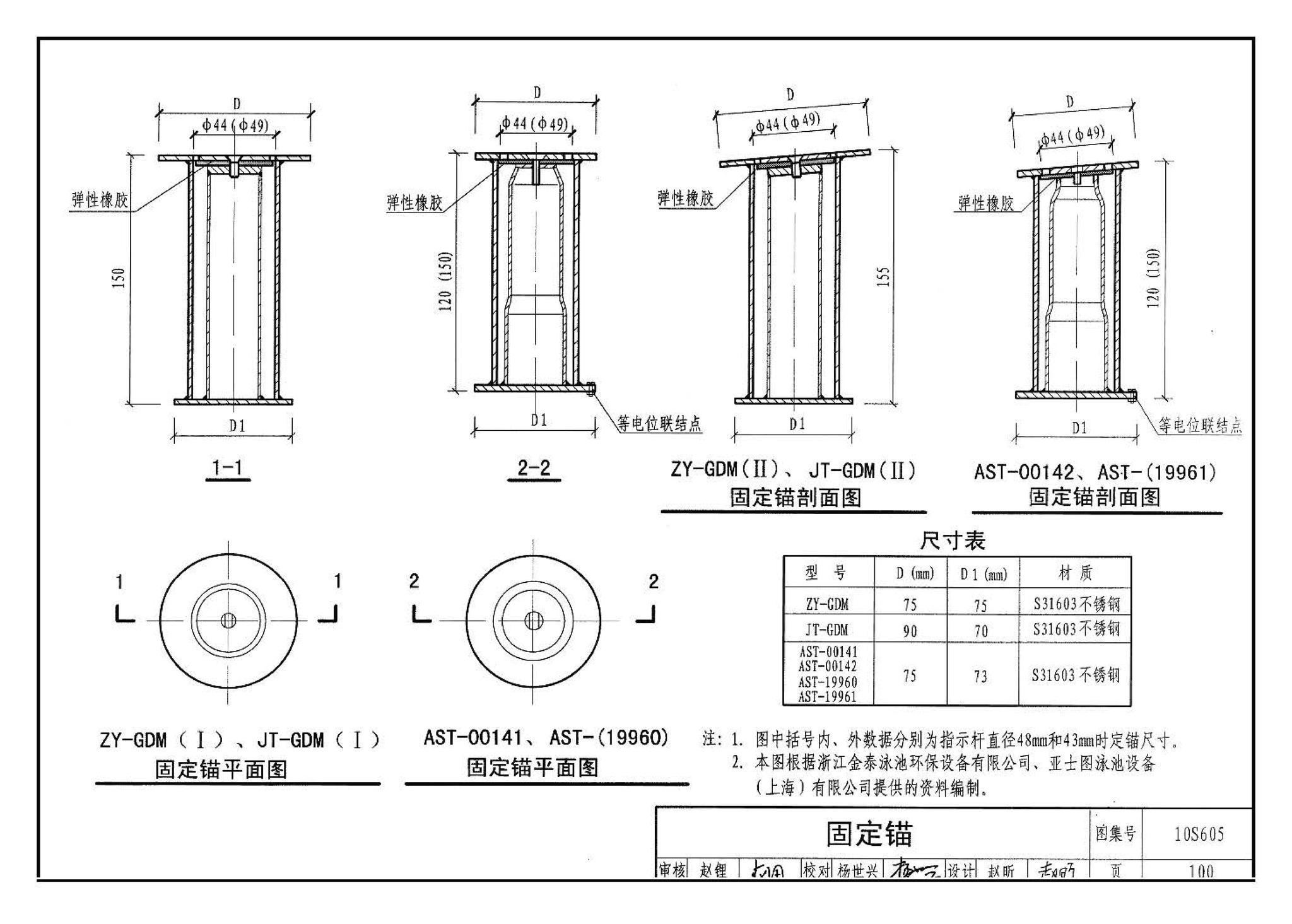 10S605--游泳池设计及附件安装