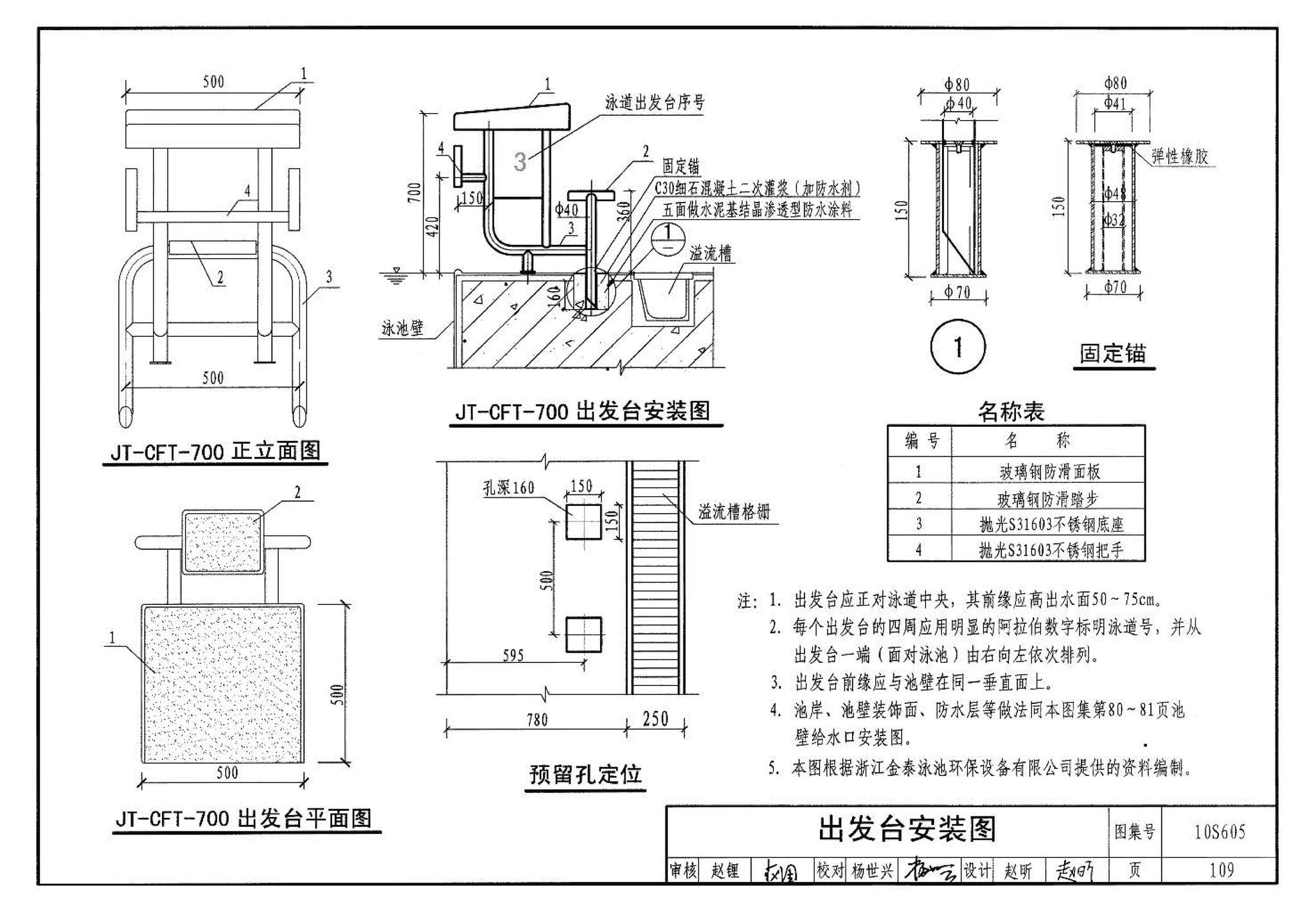 10S605--游泳池设计及附件安装