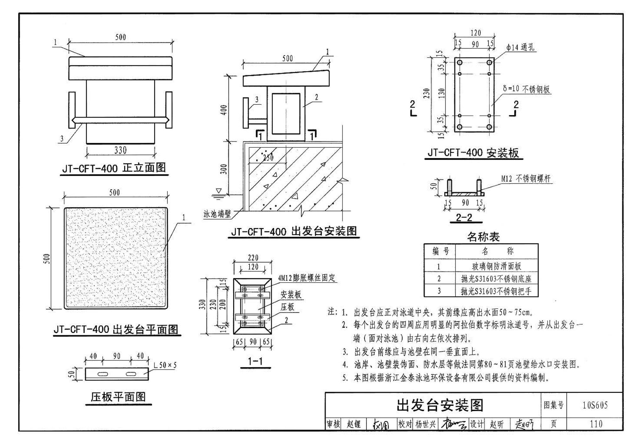 10S605--游泳池设计及附件安装