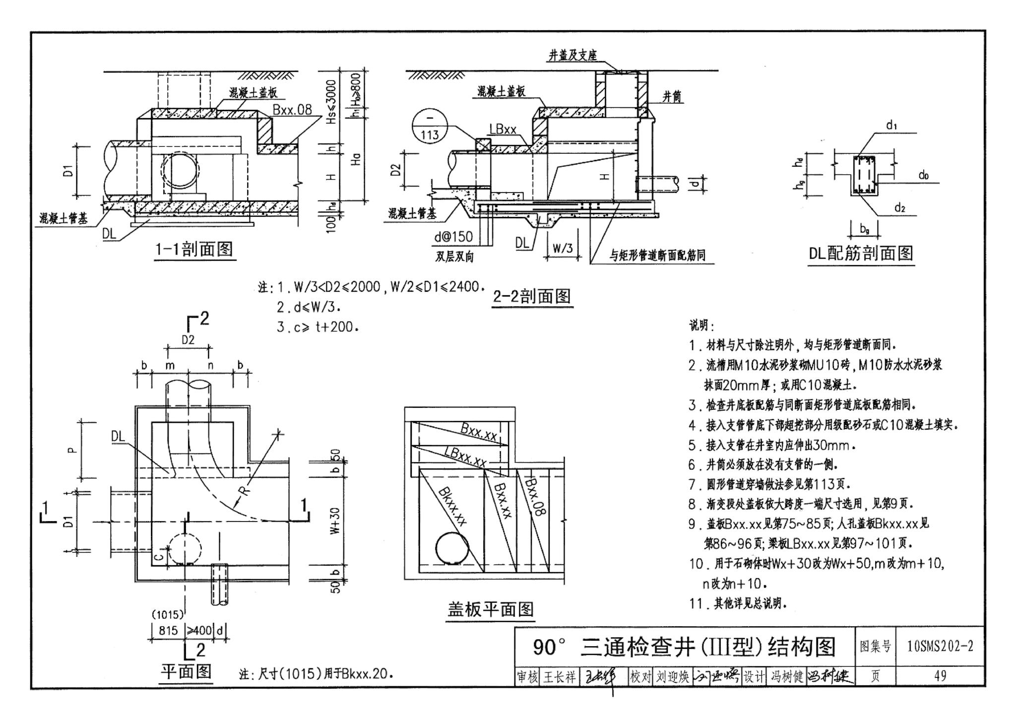 10SMS202-2--埋地矩形雨水管道及其附属构筑物（砖、石砌体）