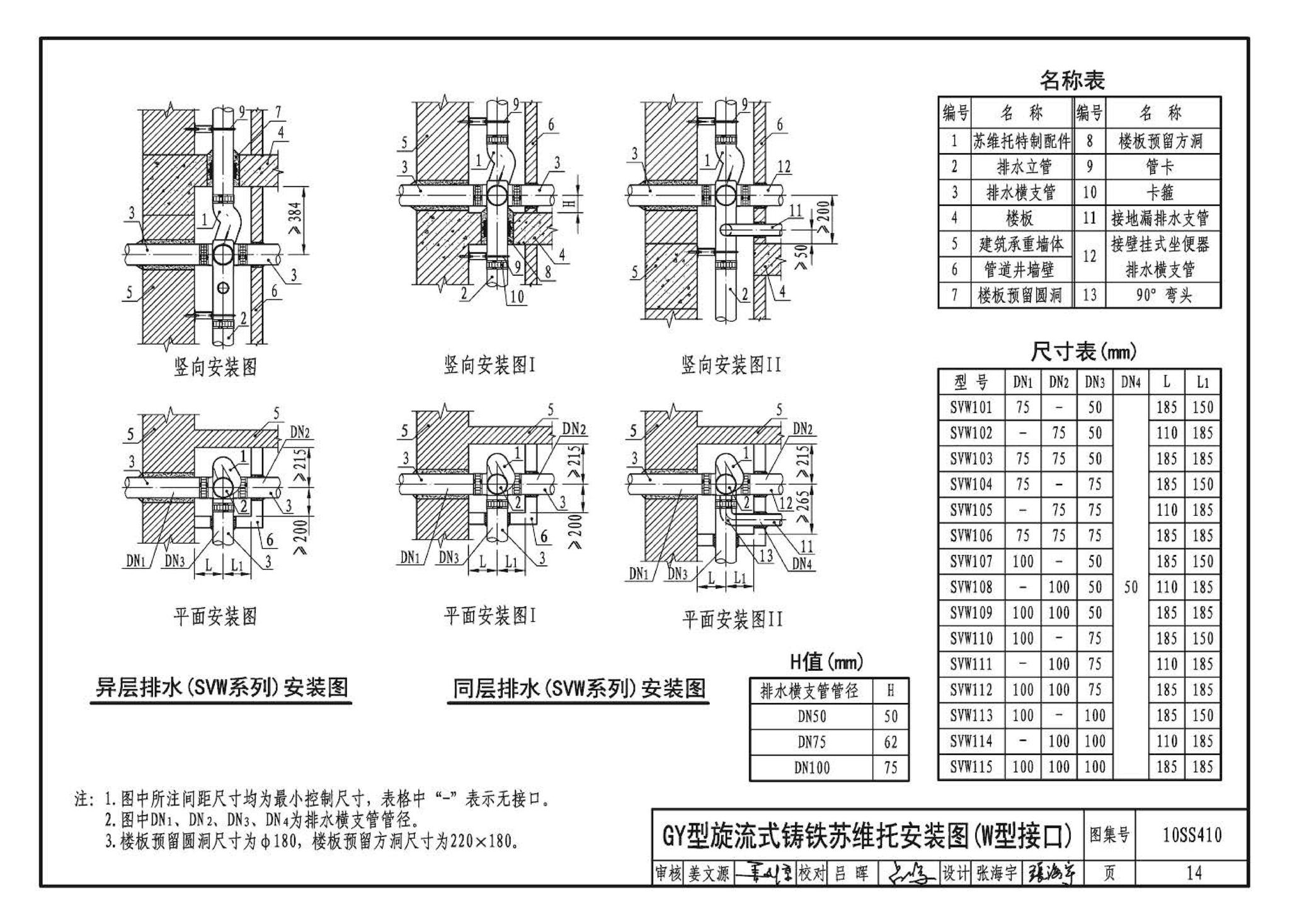 10SS410--建筑特殊单立管排水系统安装