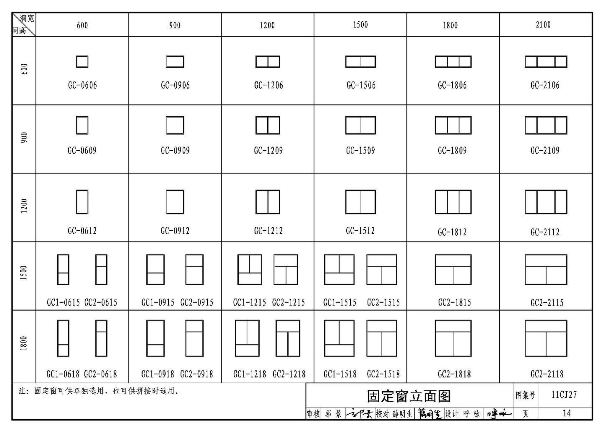 11CJ27--铝塑共挤节能门窗（参考图集）