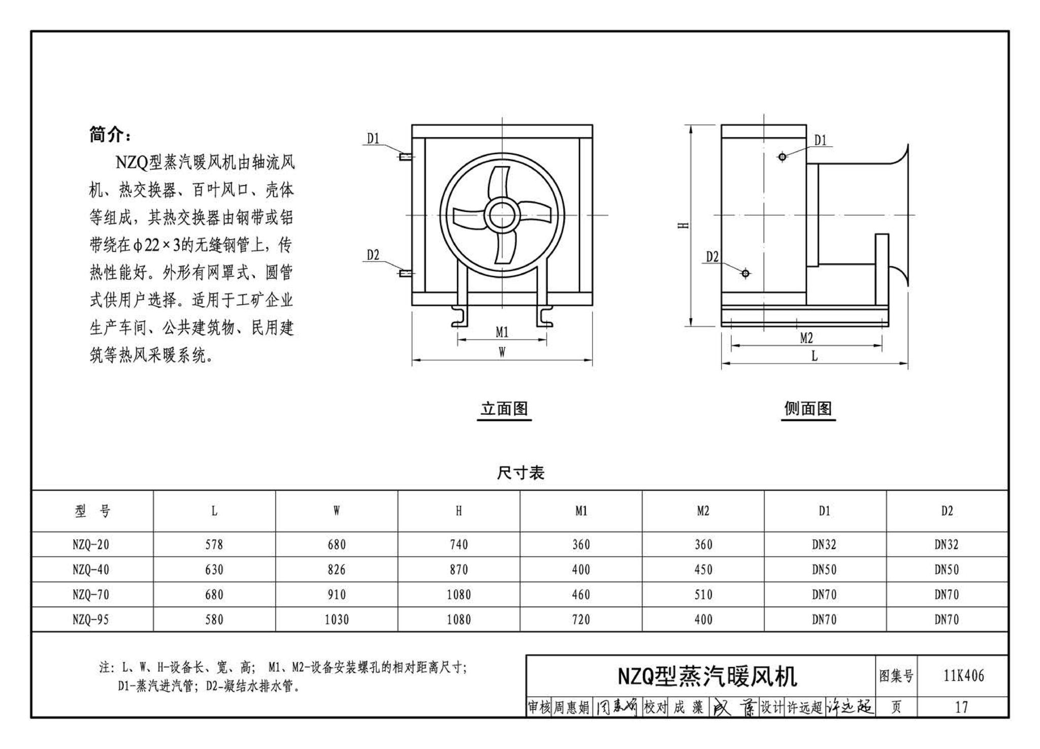 11K406--暖(冷)风机选用与安装