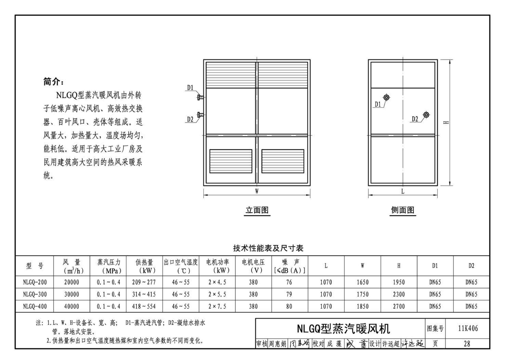 11K406--暖(冷)风机选用与安装