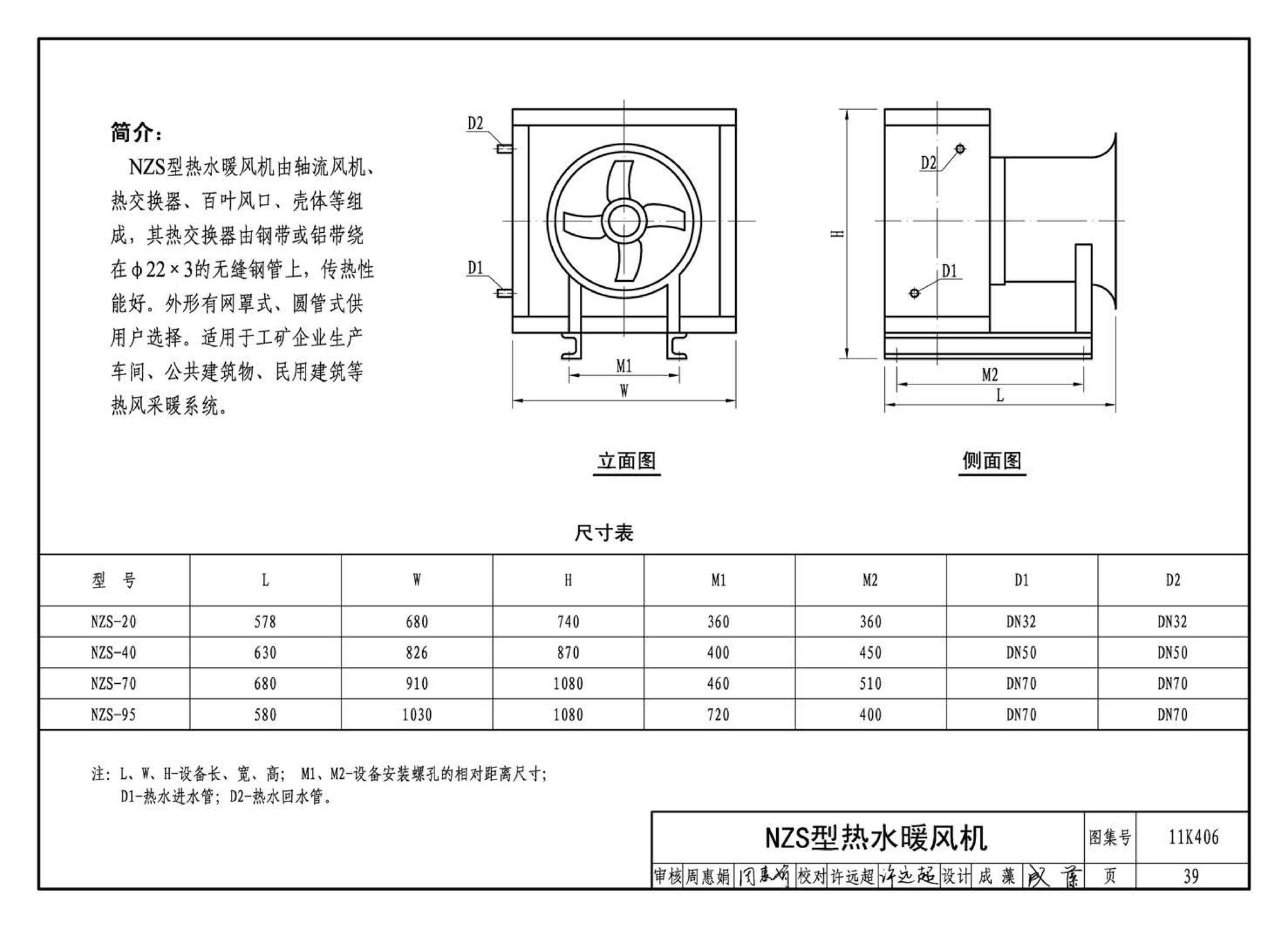 11K406--暖(冷)风机选用与安装