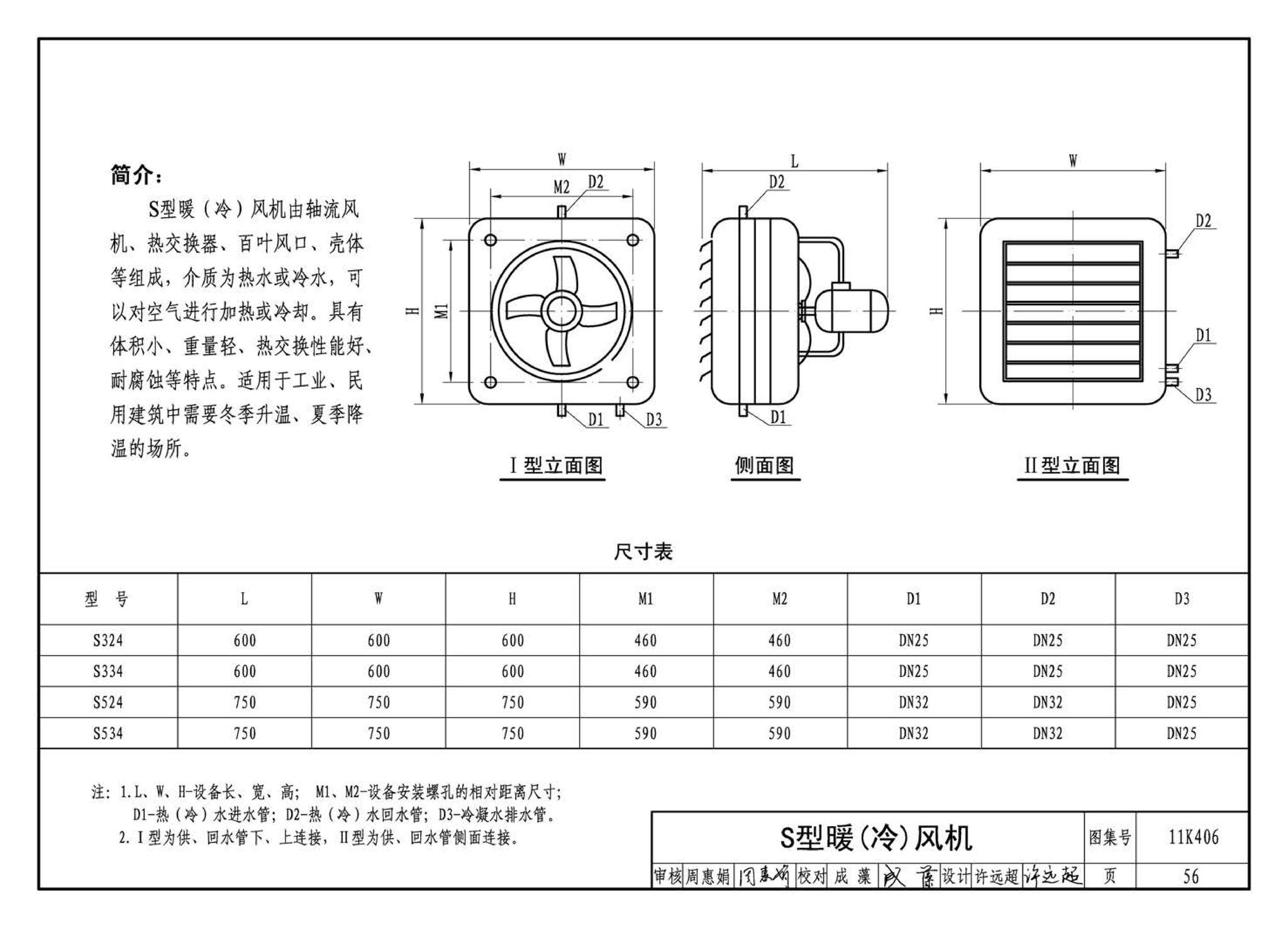 11K406--暖(冷)风机选用与安装