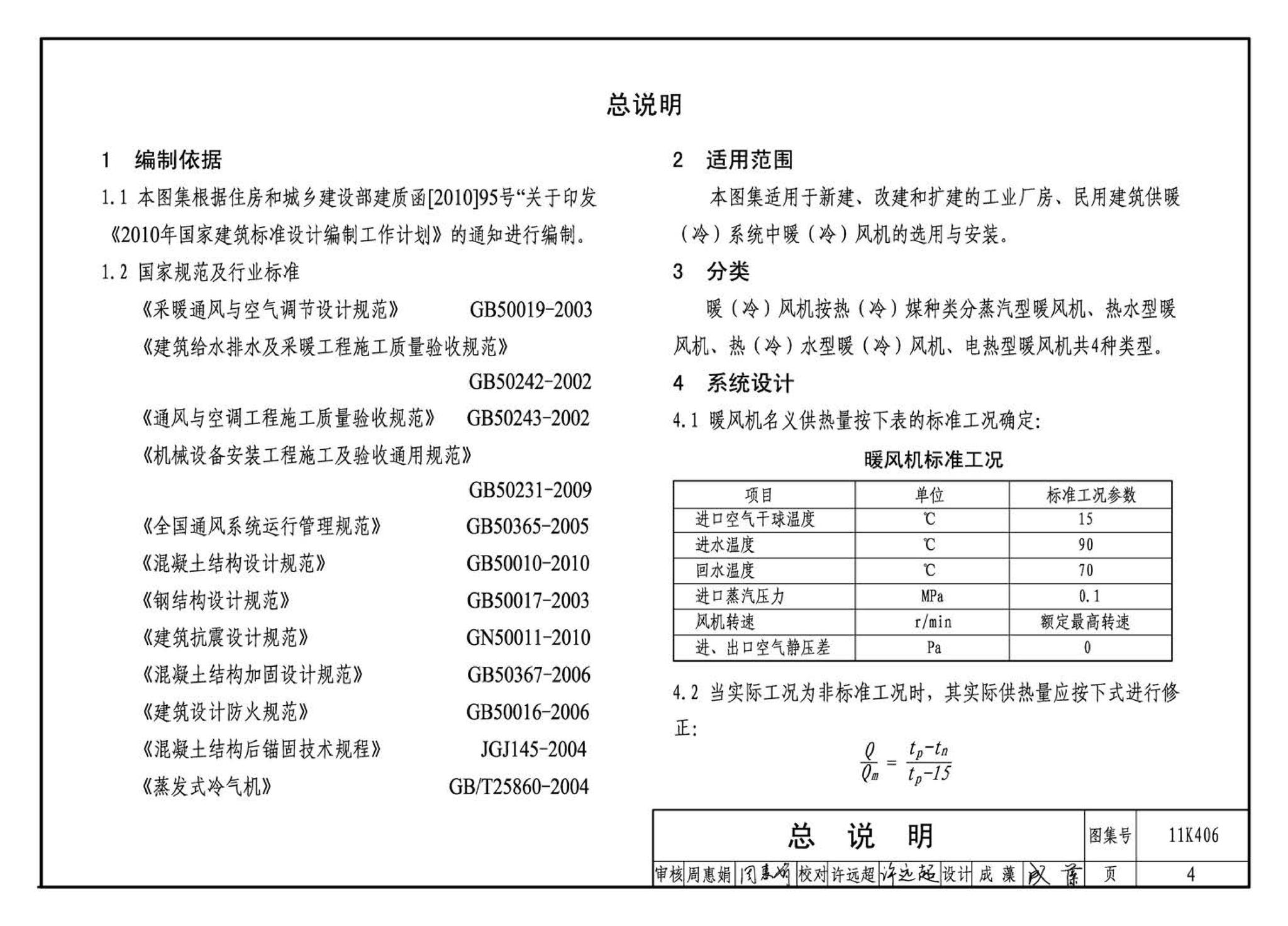 11K406--暖(冷)风机选用与安装