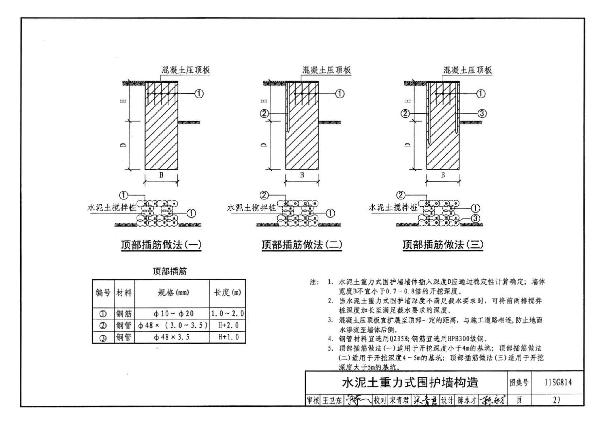 11SG814--建筑基坑支护结构构造