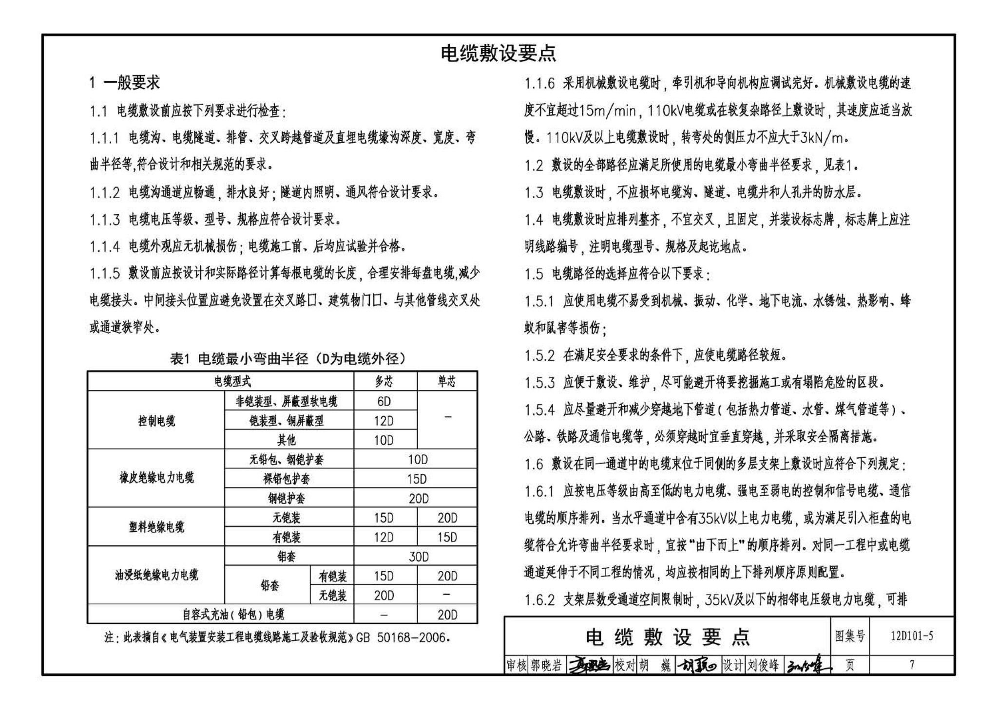 12D101-5--110kV及以下电缆敷设