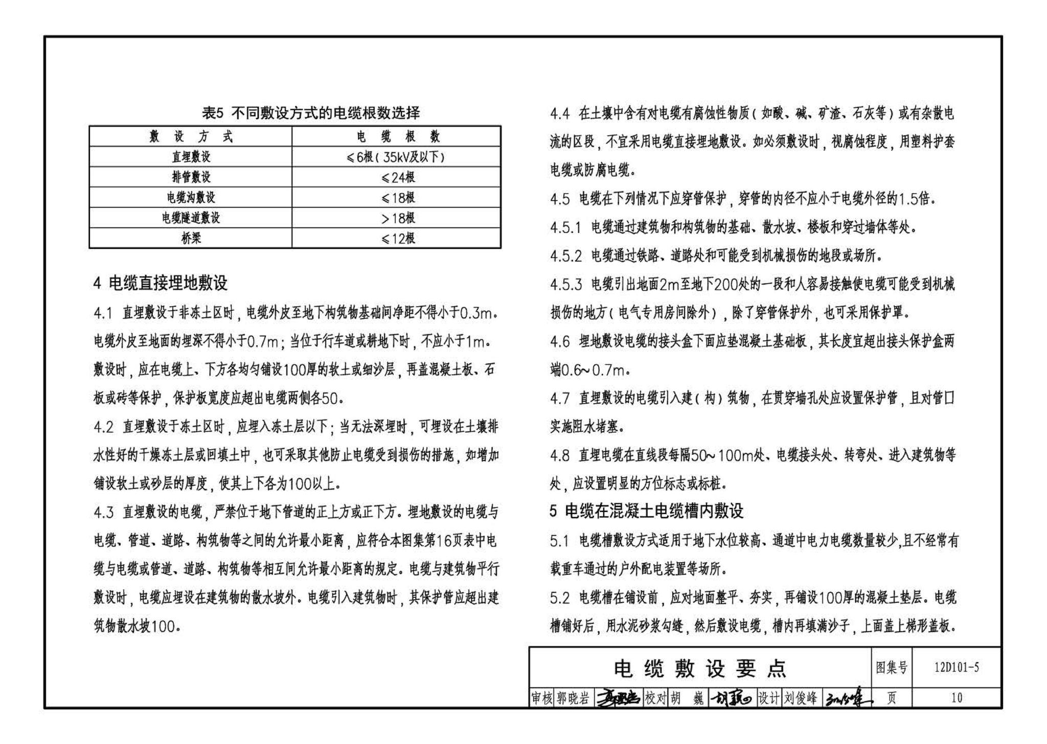 12D101-5--110kV及以下电缆敷设