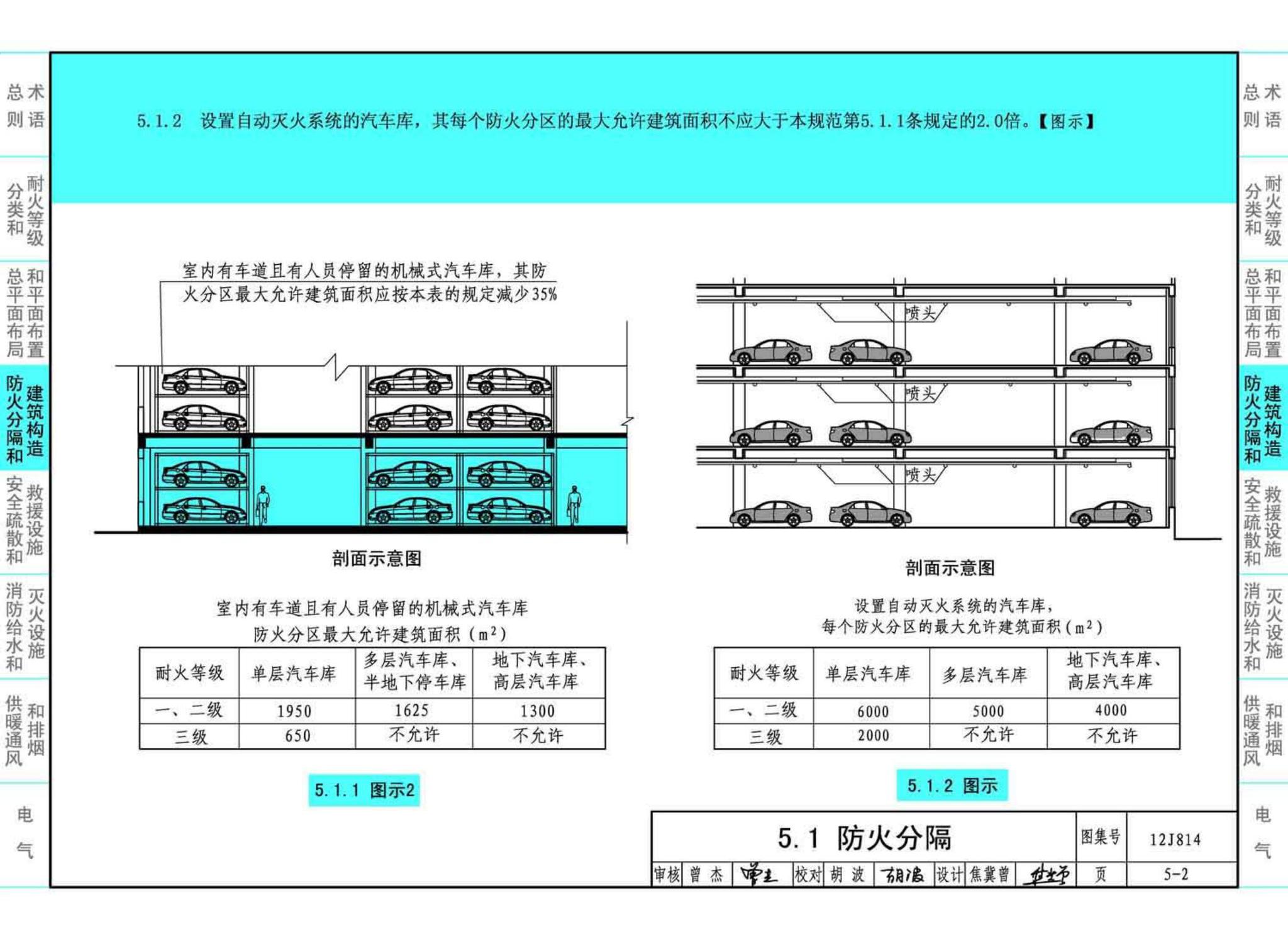 12J814--《汽车库、修车库、停车场设计防火规范》图示