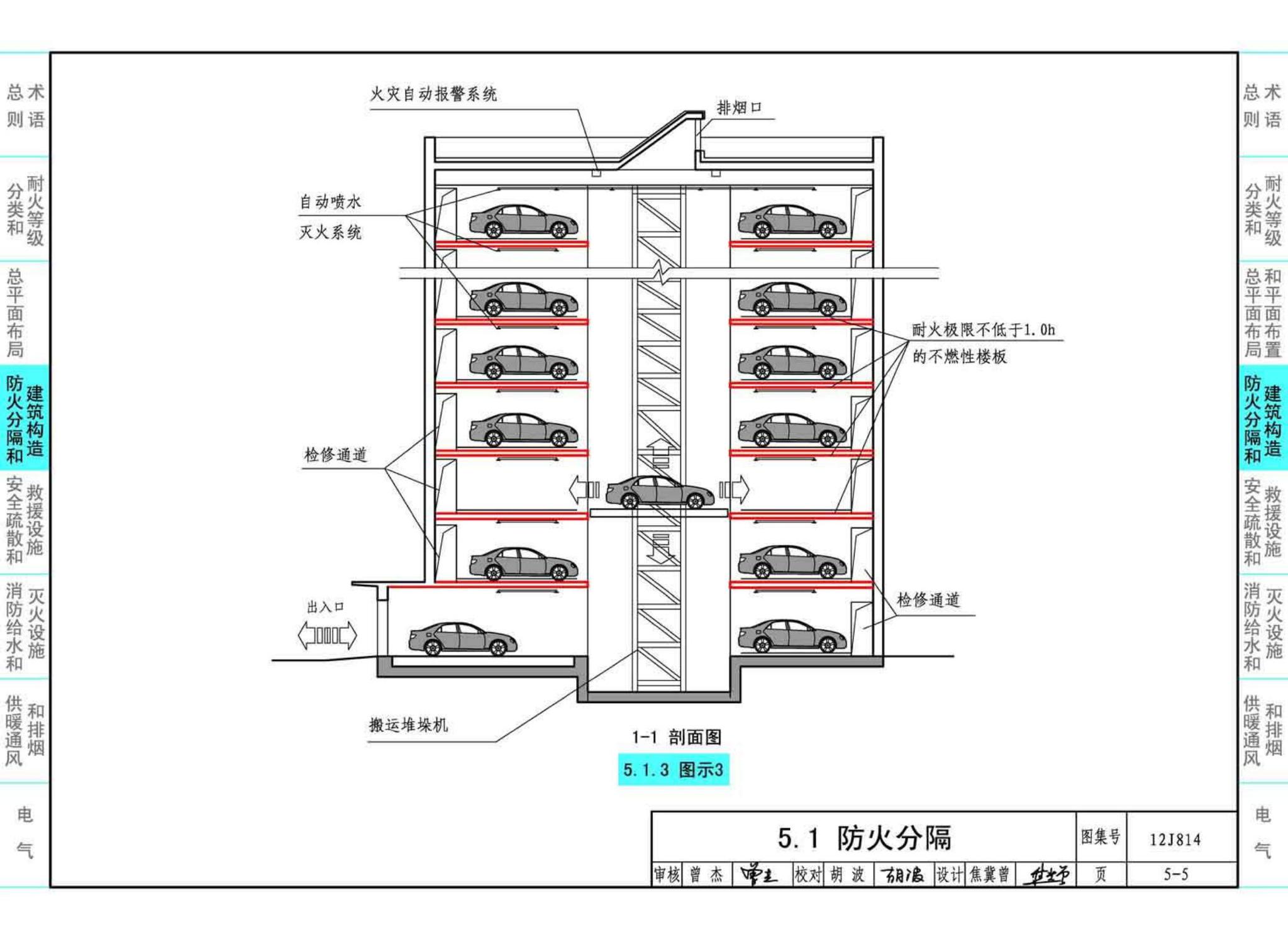 12J814--《汽车库、修车库、停车场设计防火规范》图示