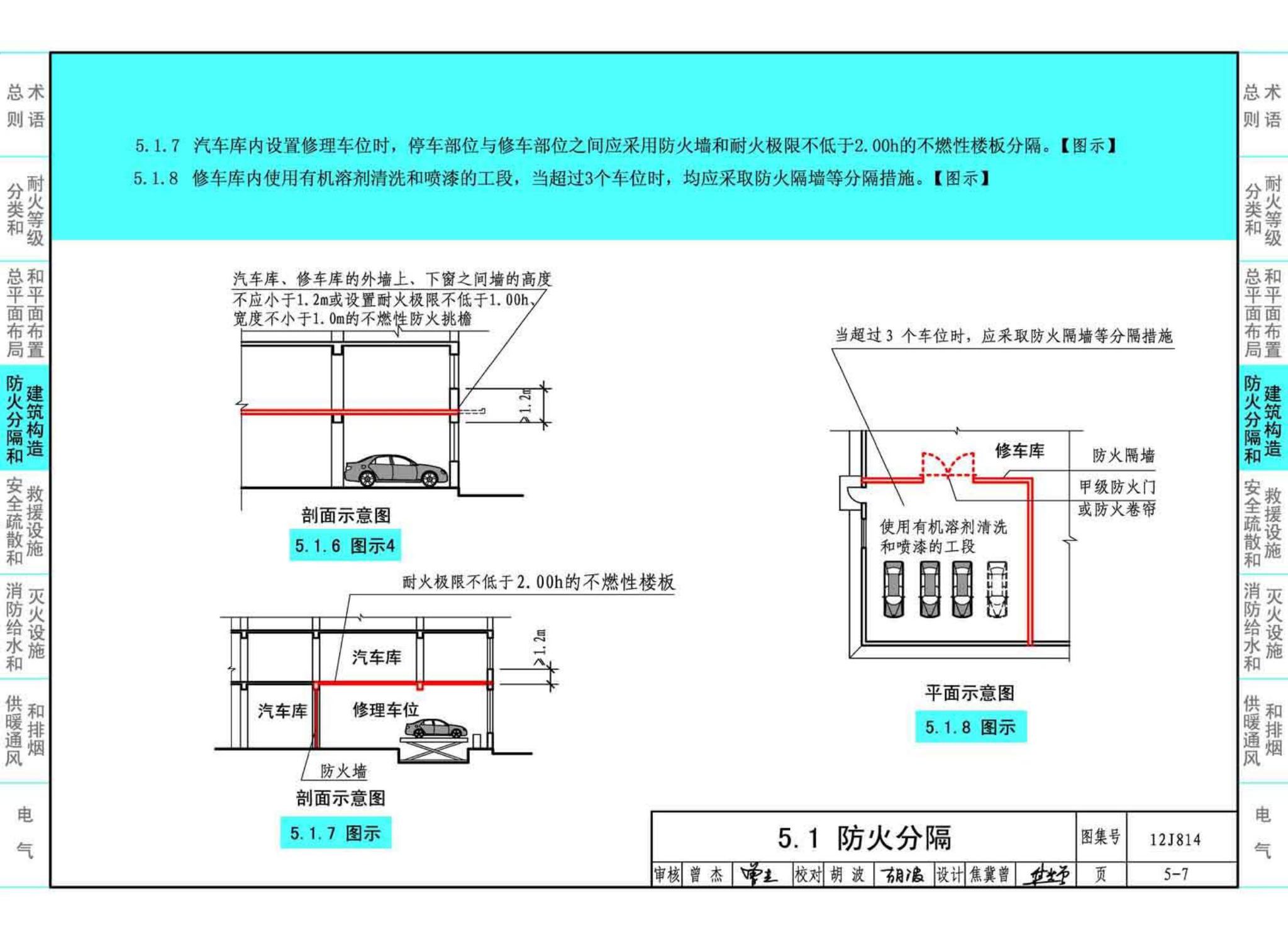 12J814--《汽车库、修车库、停车场设计防火规范》图示