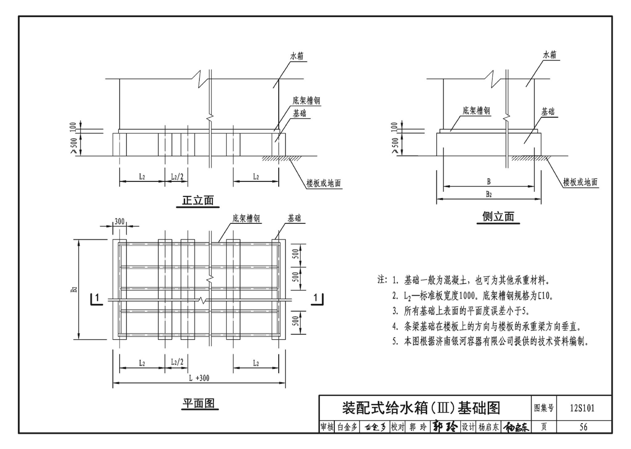 12S101--矩形给水箱