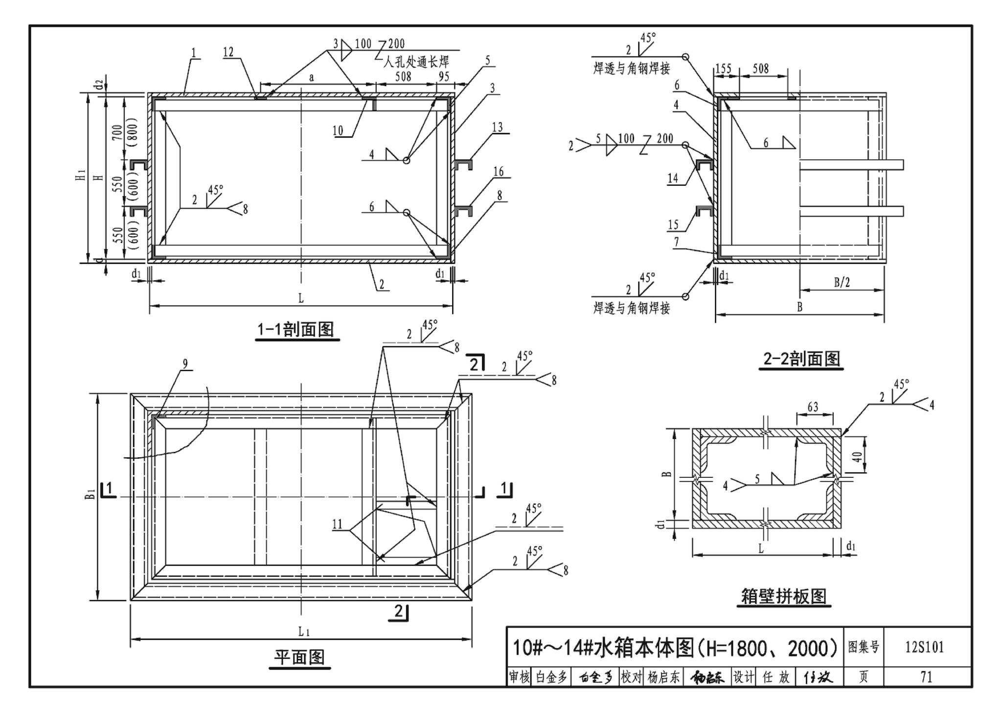 12S101--矩形给水箱