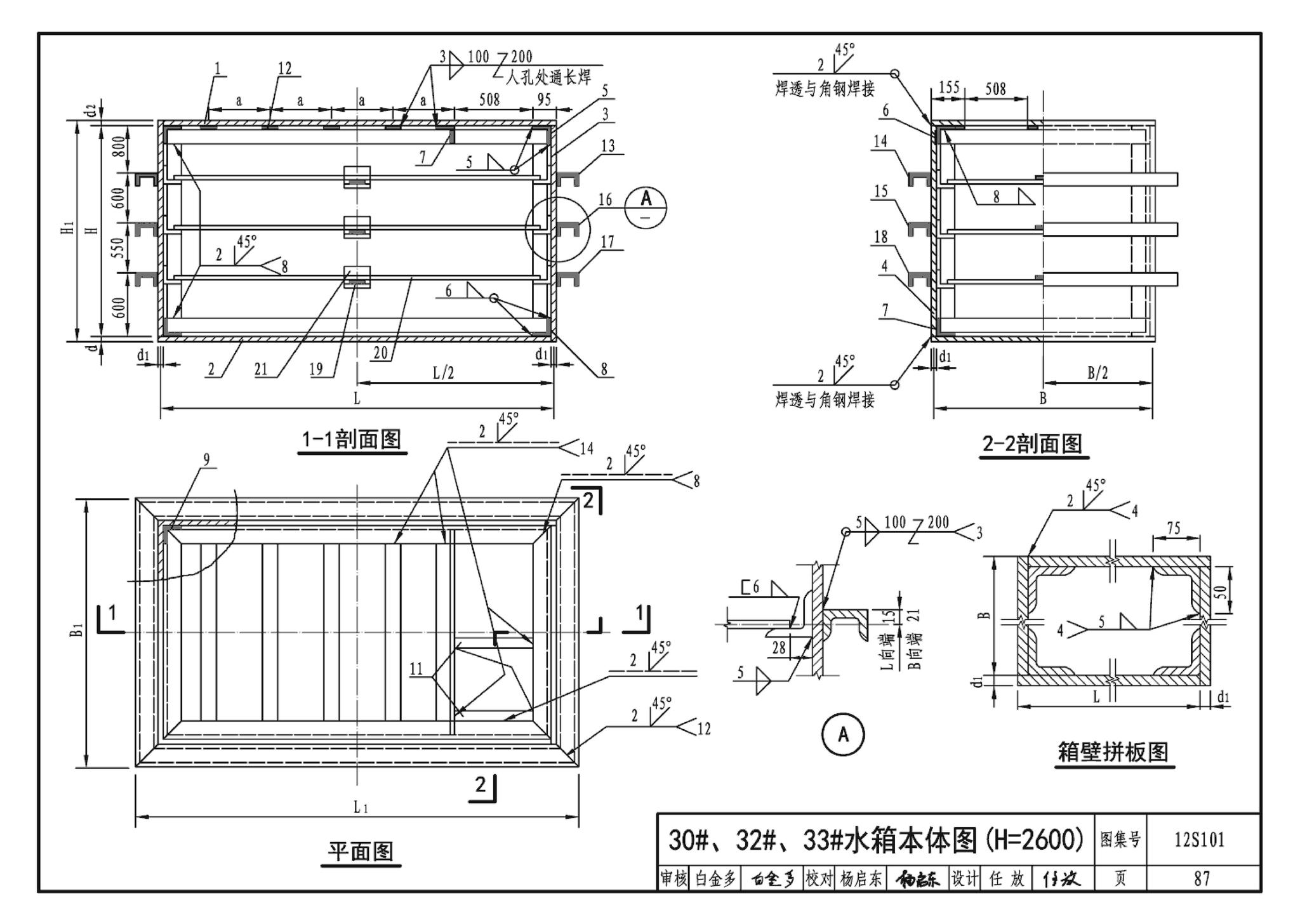 12S101--矩形给水箱