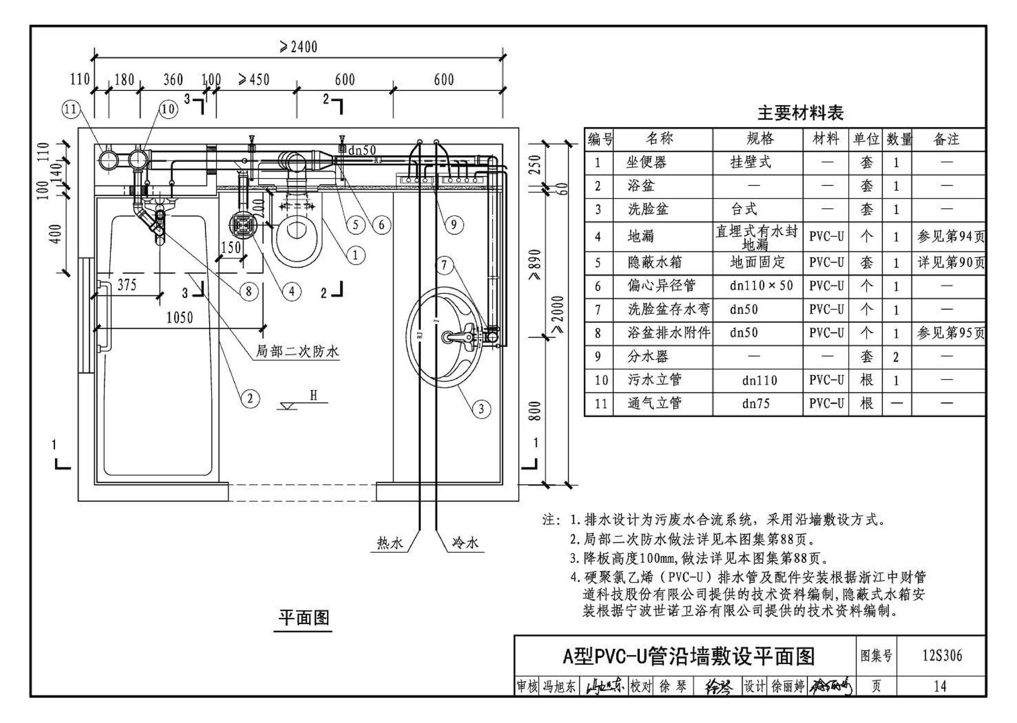 12S306--住宅卫生间同层排水系统安装