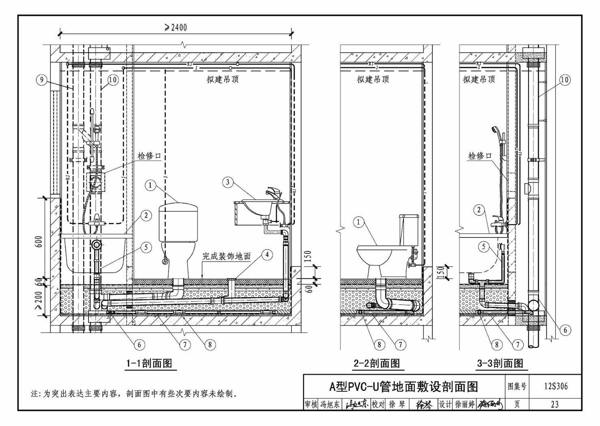 12S306--住宅卫生间同层排水系统安装