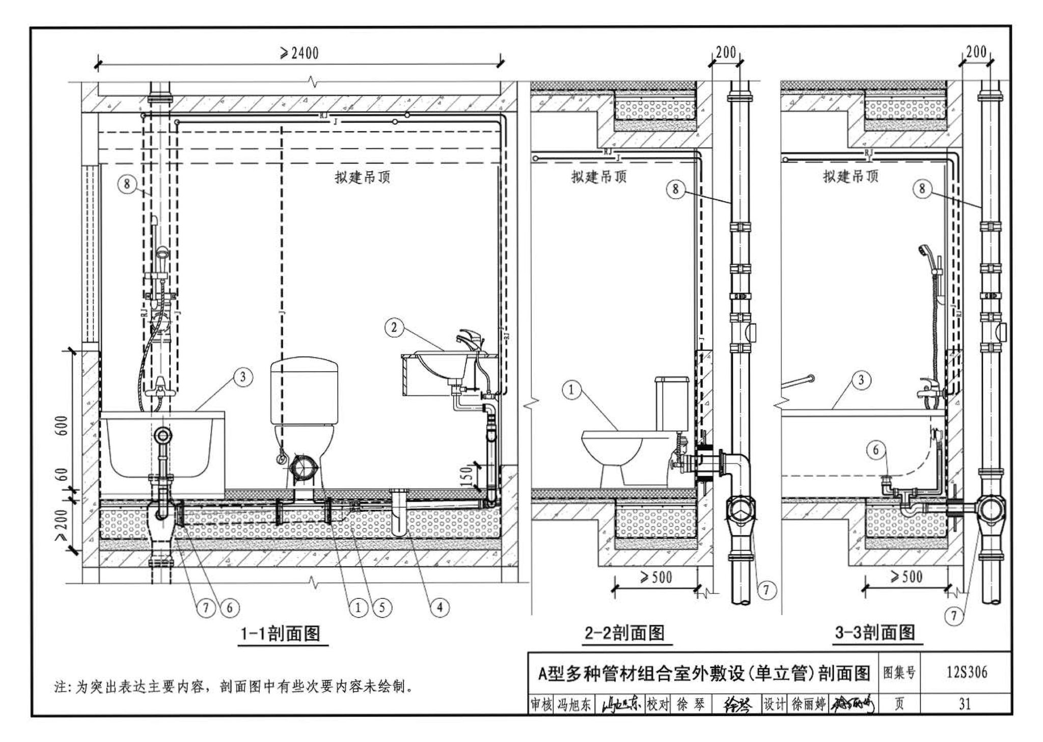 12S306--住宅卫生间同层排水系统安装