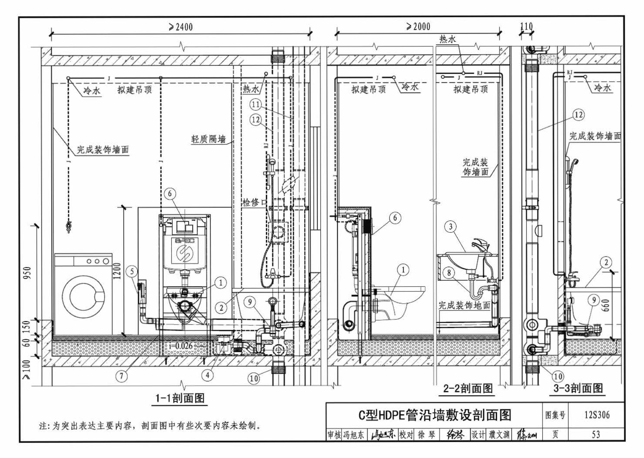 12S306--住宅卫生间同层排水系统安装