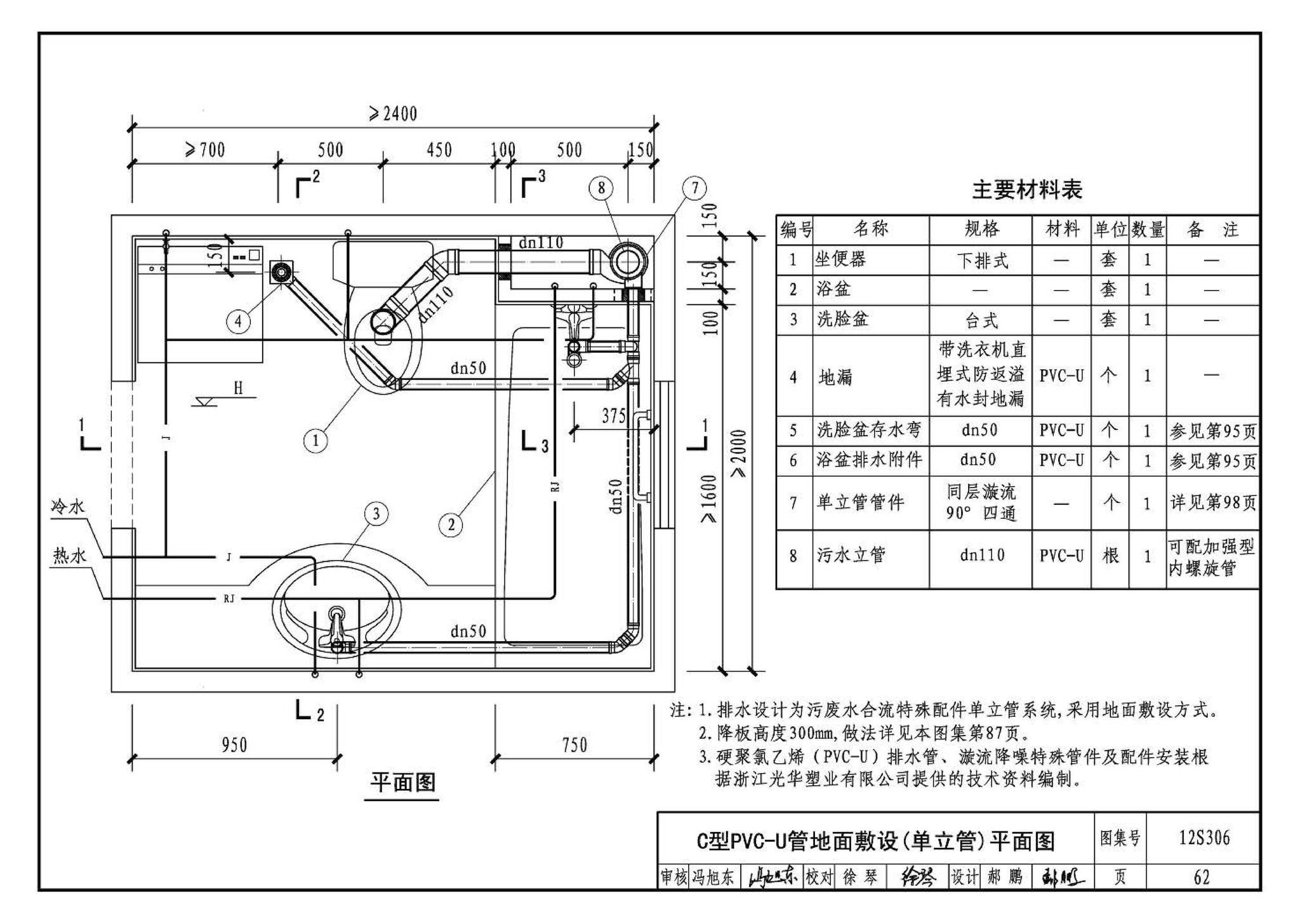 12S306--住宅卫生间同层排水系统安装