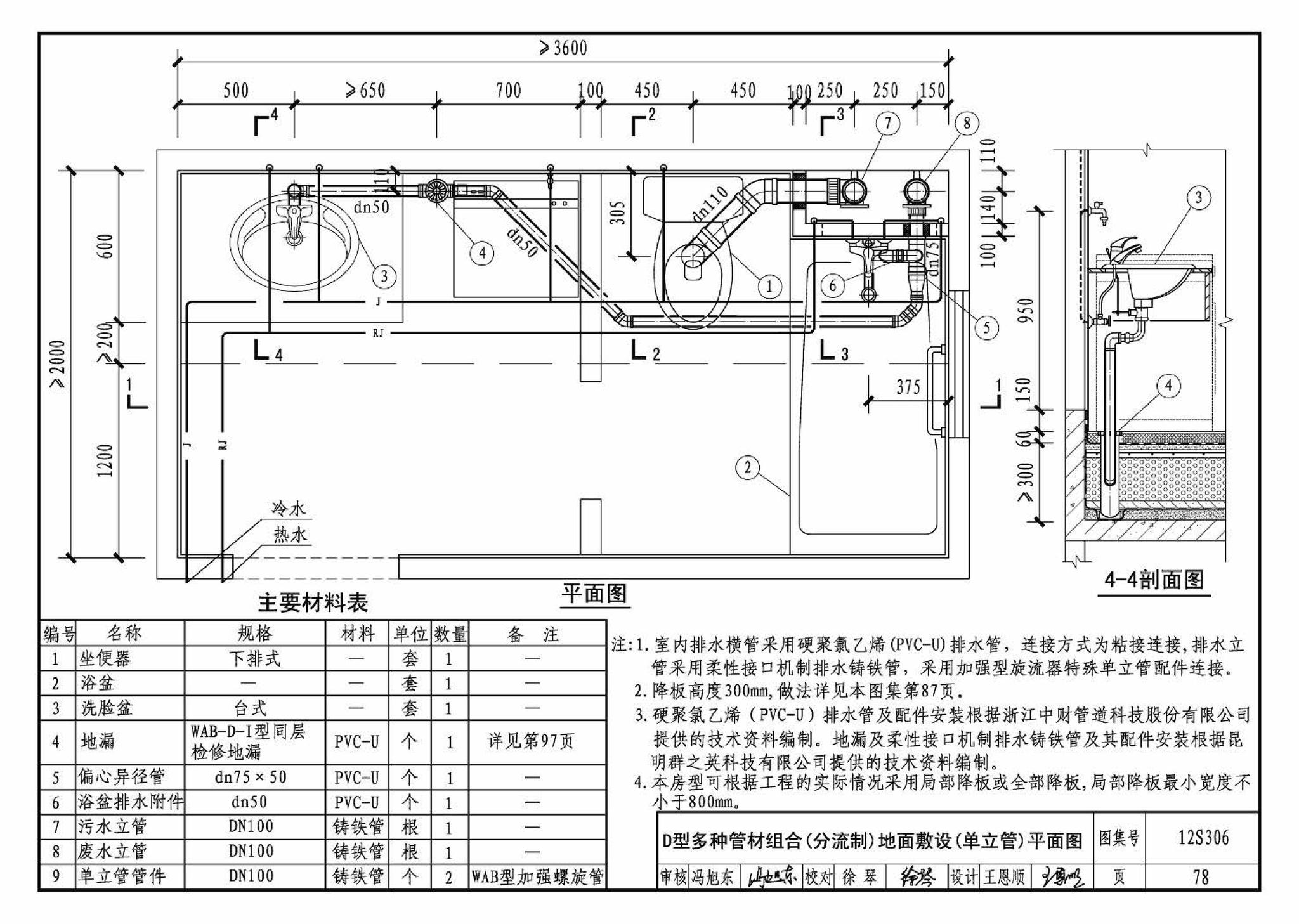 12S306--住宅卫生间同层排水系统安装