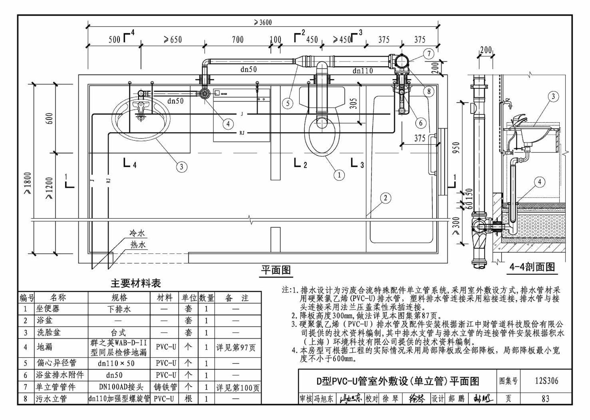 12S306--住宅卫生间同层排水系统安装