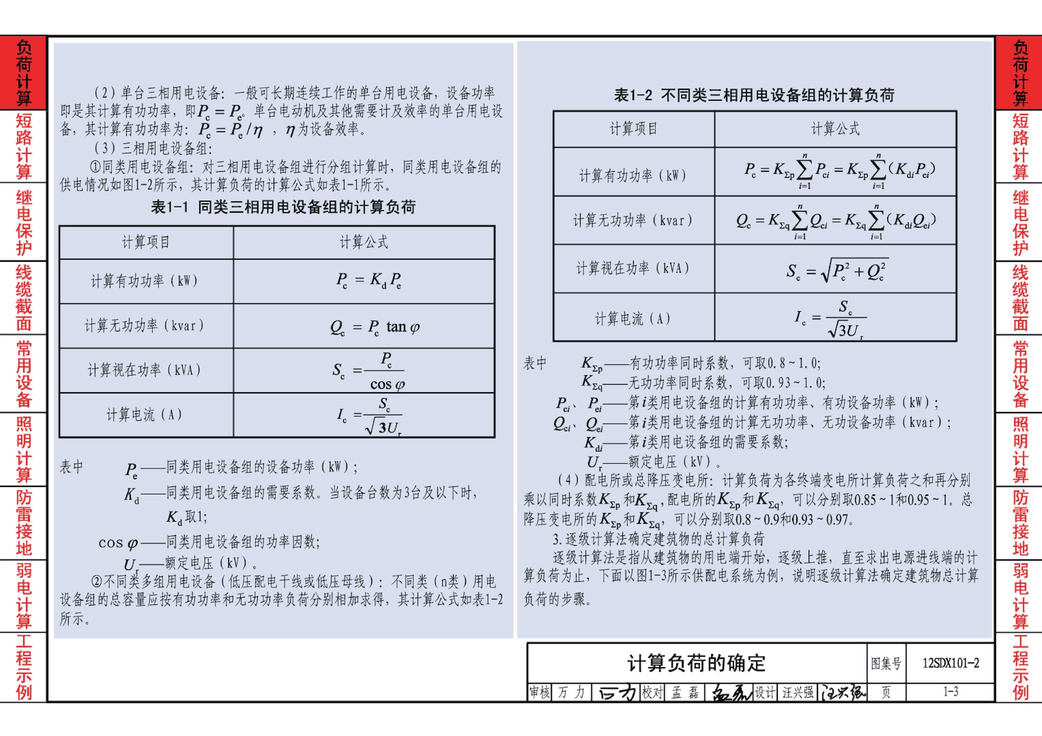 12SDX101-2--民用建筑电气设计计算及示例