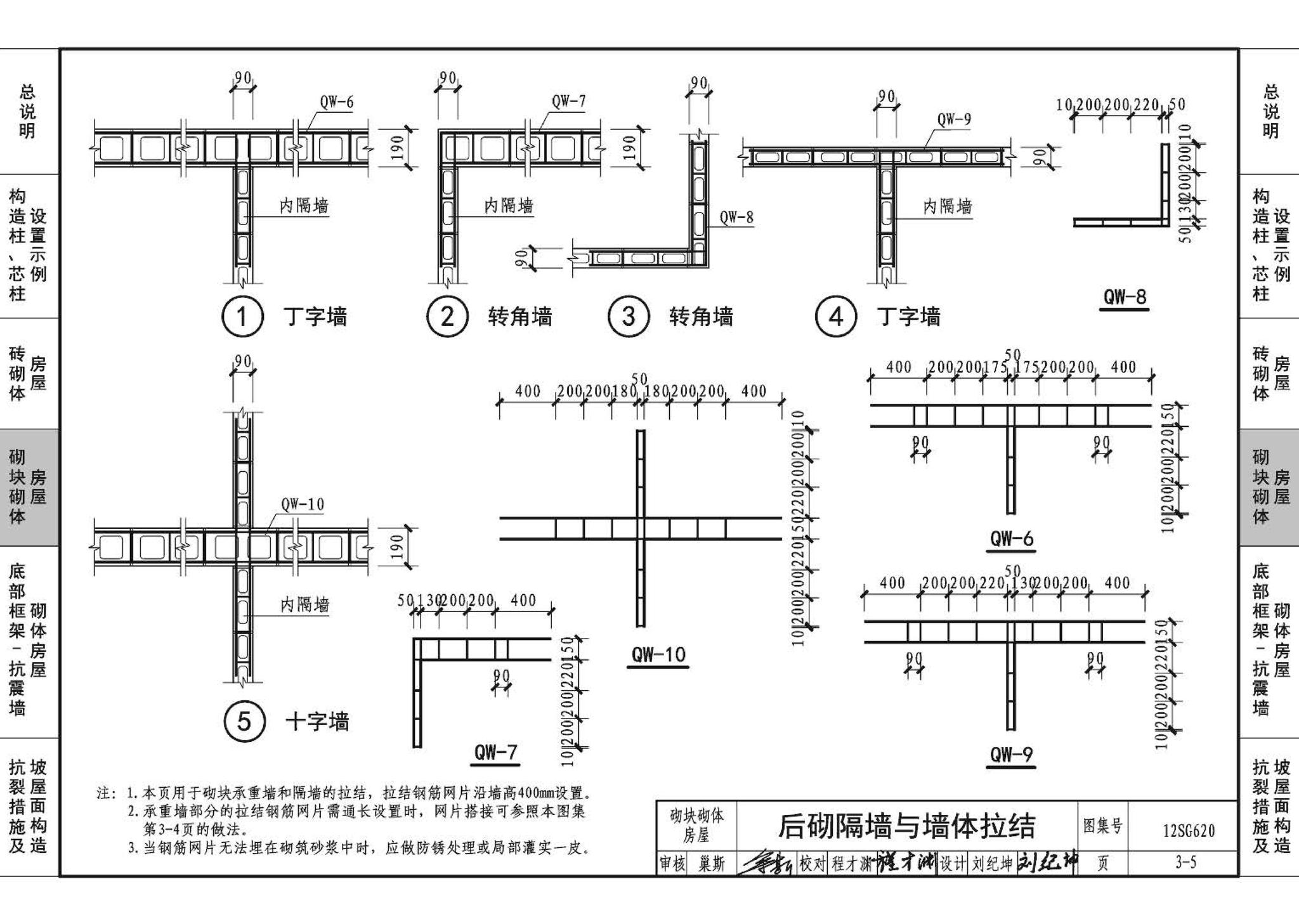 12SG620--砌体结构设计与构造