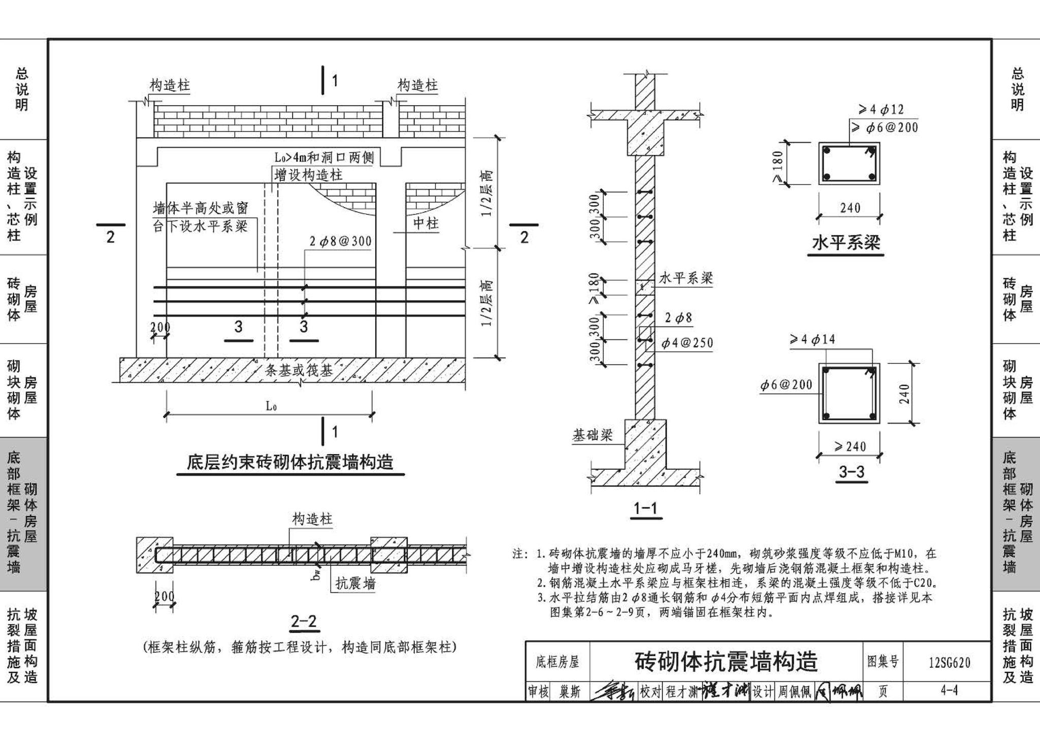 12SG620--砌体结构设计与构造