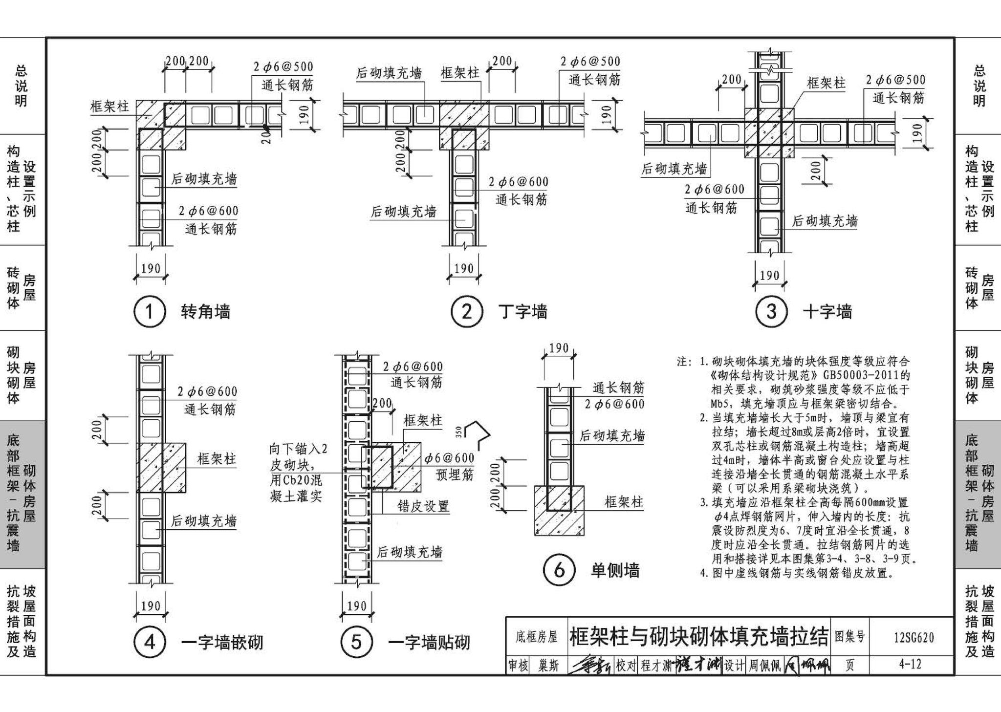 12SG620--砌体结构设计与构造