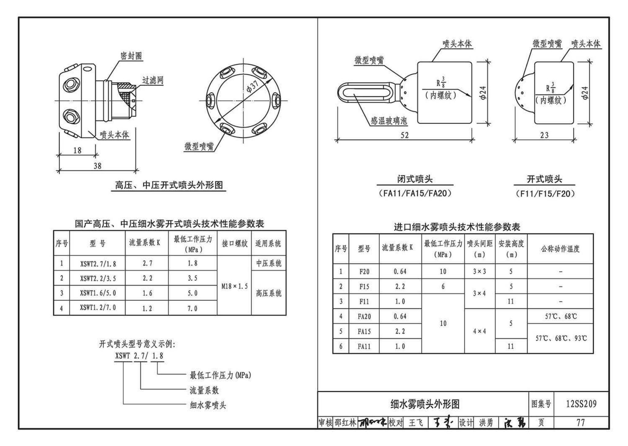 12SS209--细水雾灭火系统选用与安装