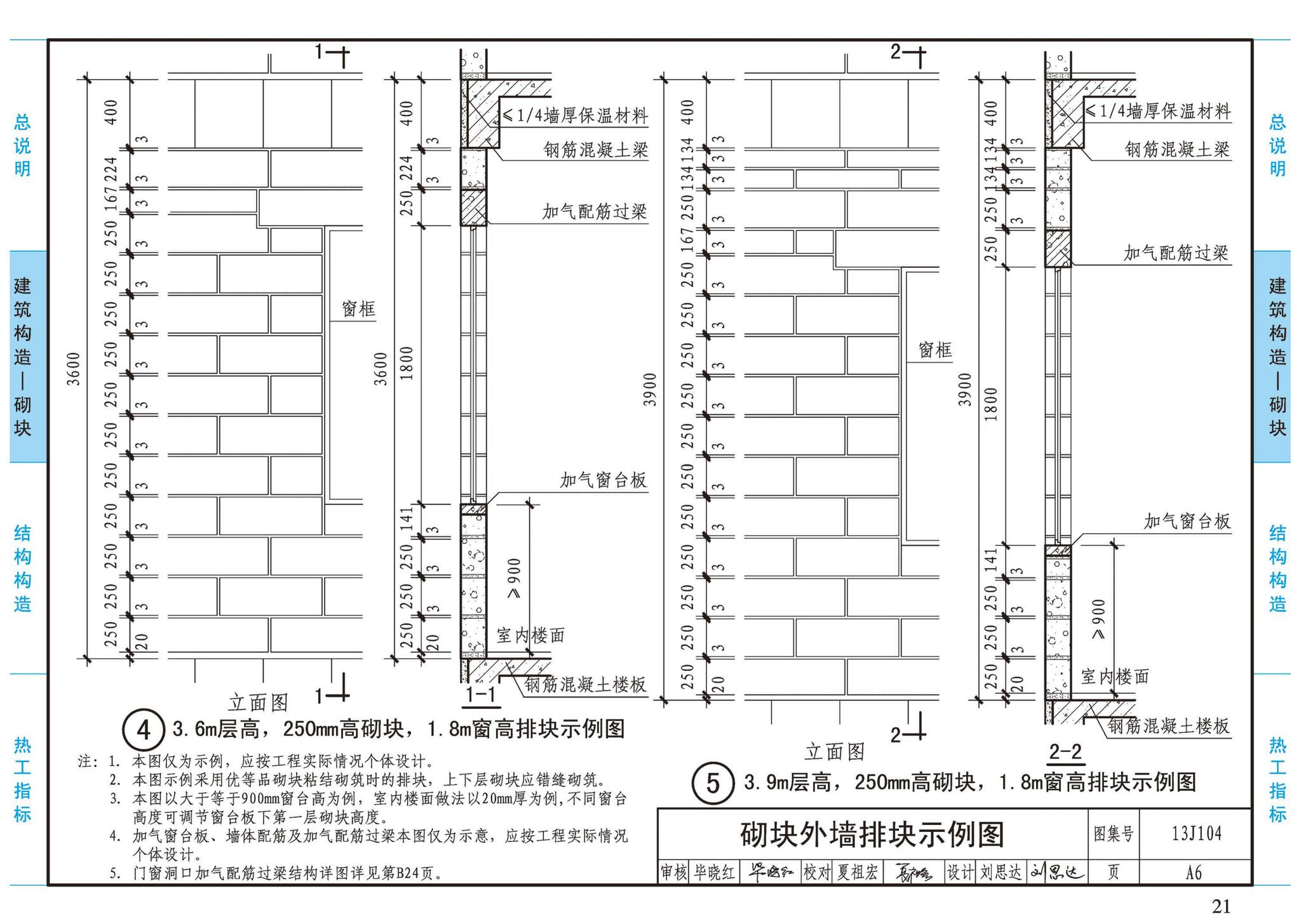 13J104--蒸压加气混凝土砌块、板材构造