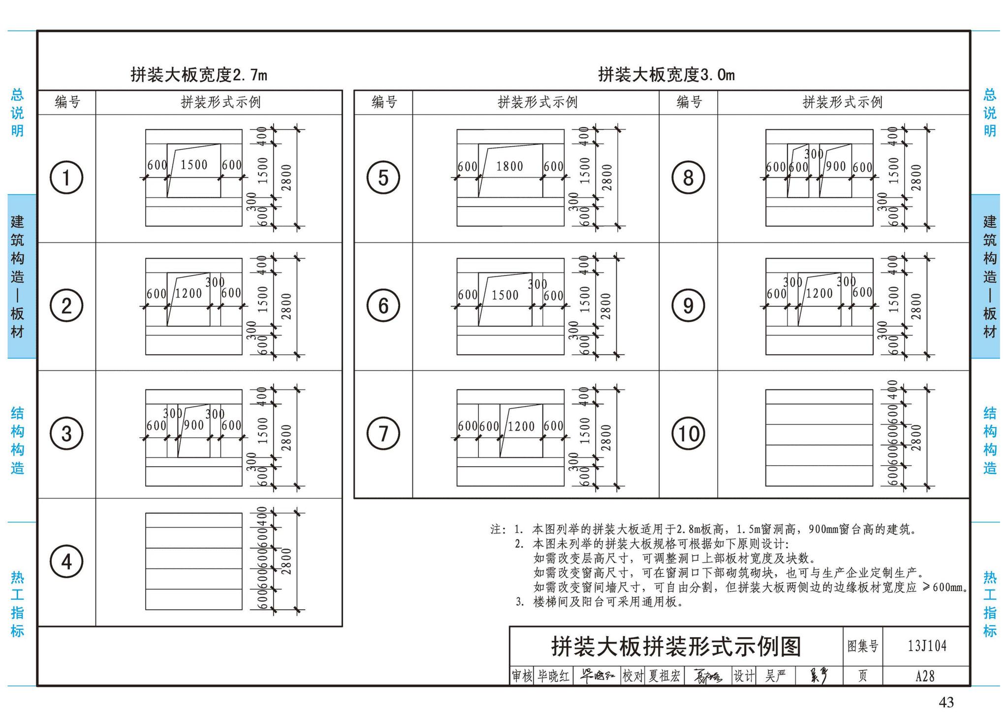 13J104--蒸压加气混凝土砌块、板材构造