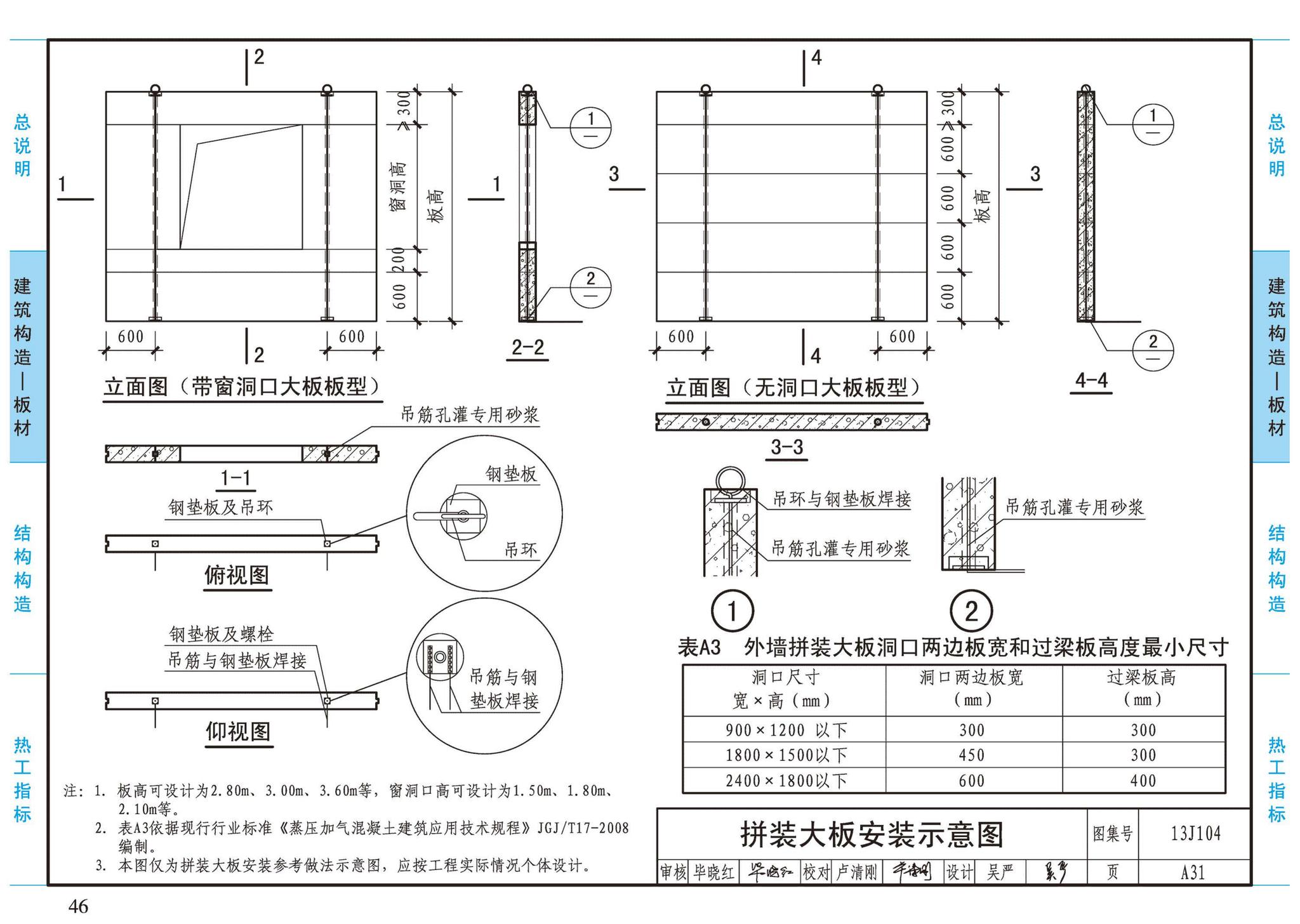 13J104--蒸压加气混凝土砌块、板材构造