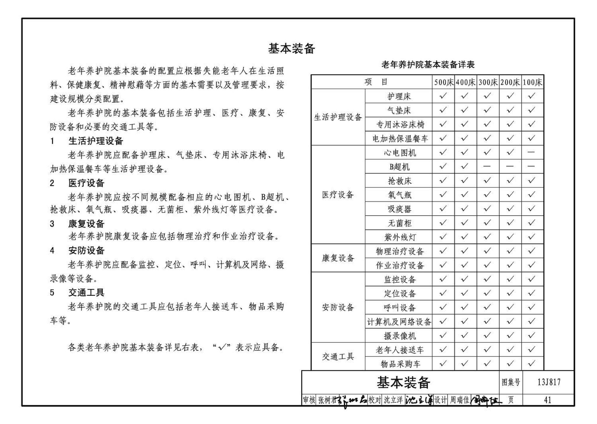 13J817--老年养护院标准设计样图