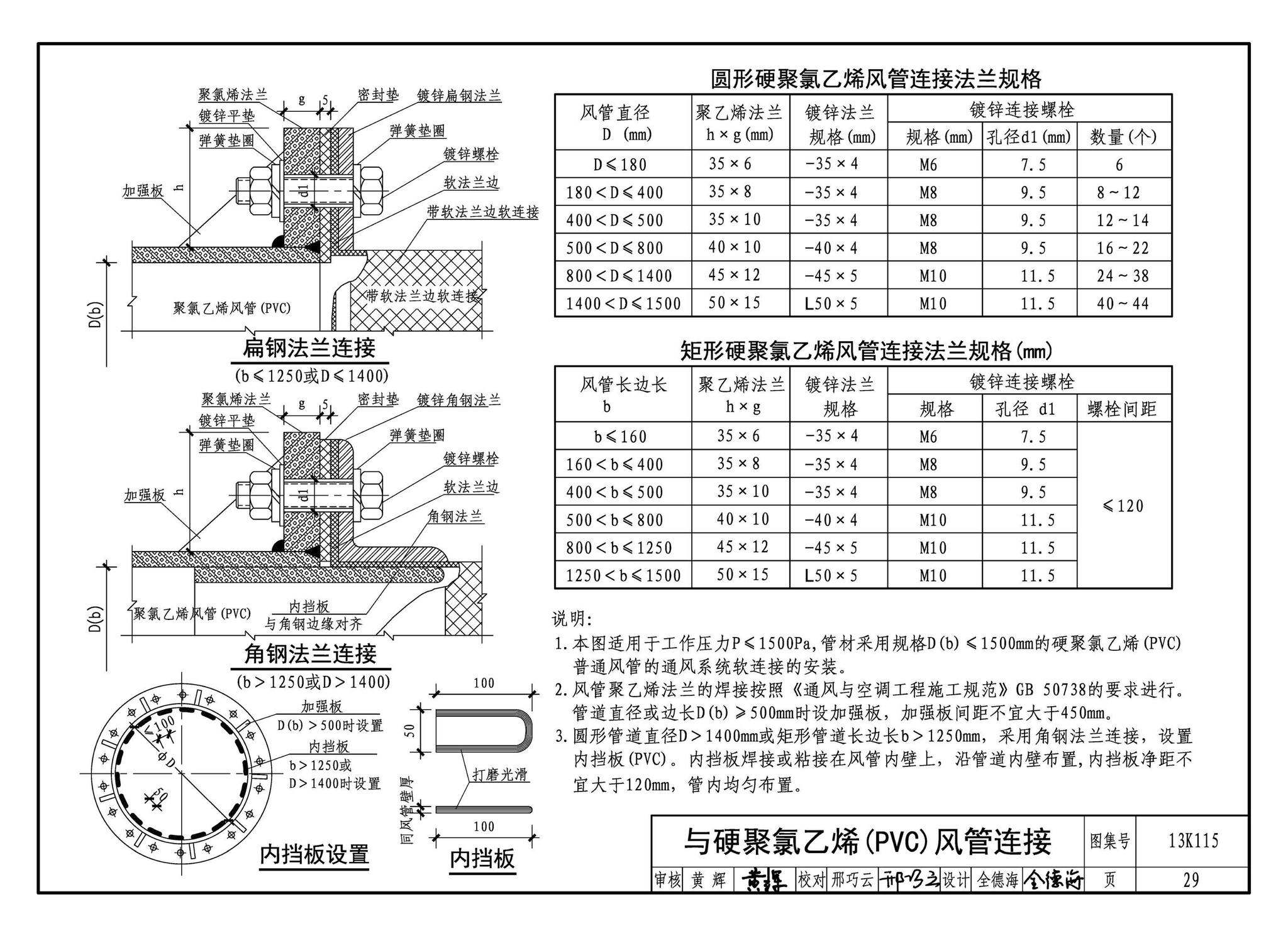 13K115--暖通空调风管软连接选用与安装