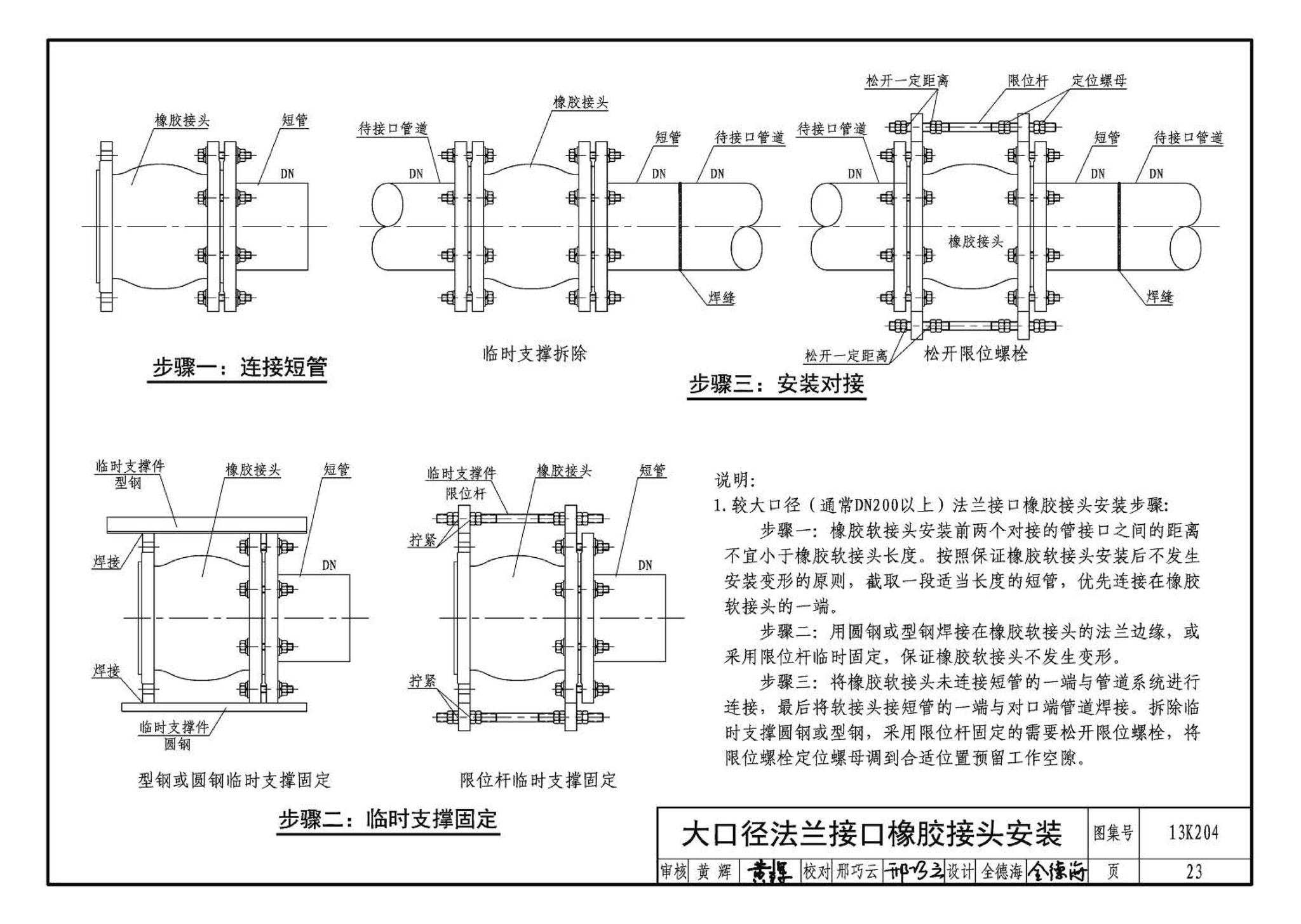 13K204--暖通空调水管软连接选用与安装