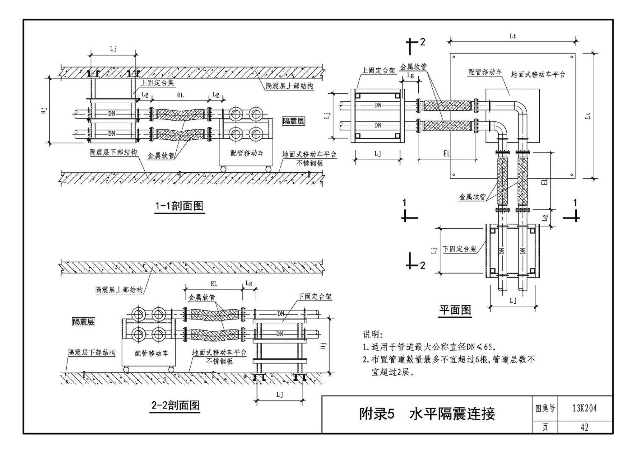 13K204--暖通空调水管软连接选用与安装