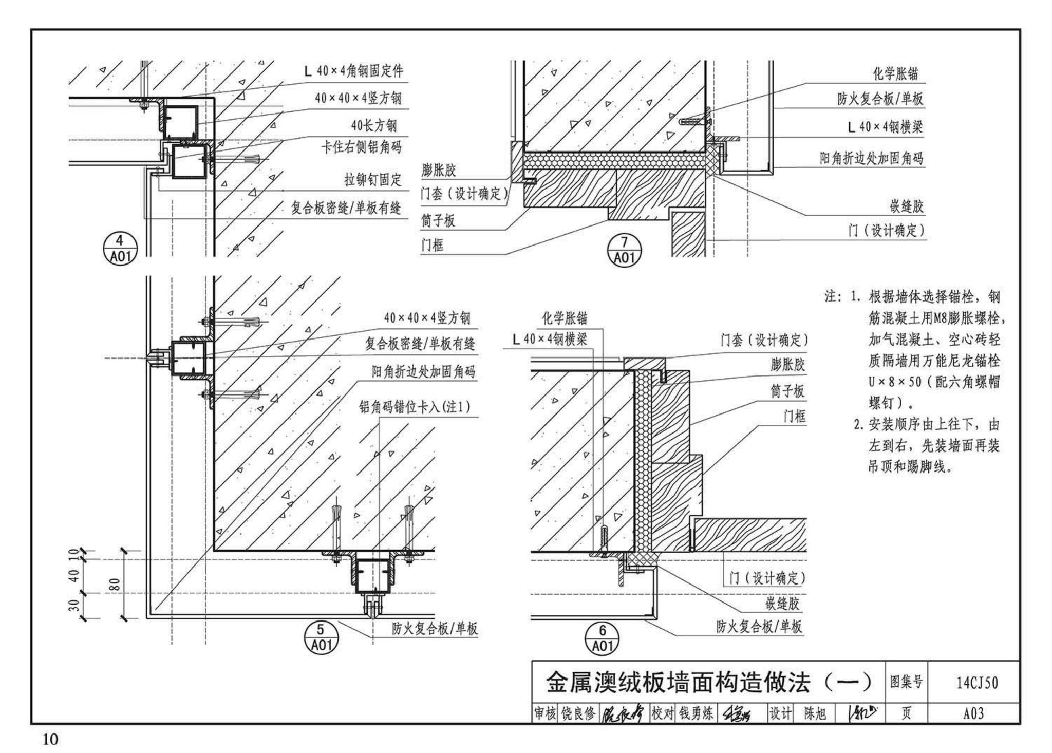 14CJ50--澳绒板室内装饰装修应用构造