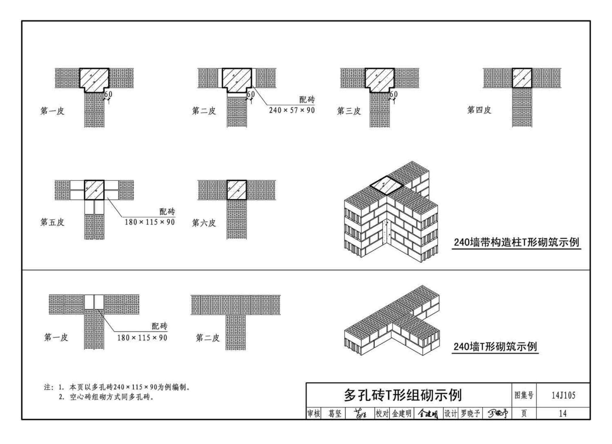 14J105--烧结页岩多孔砖、砌块墙体建筑构造